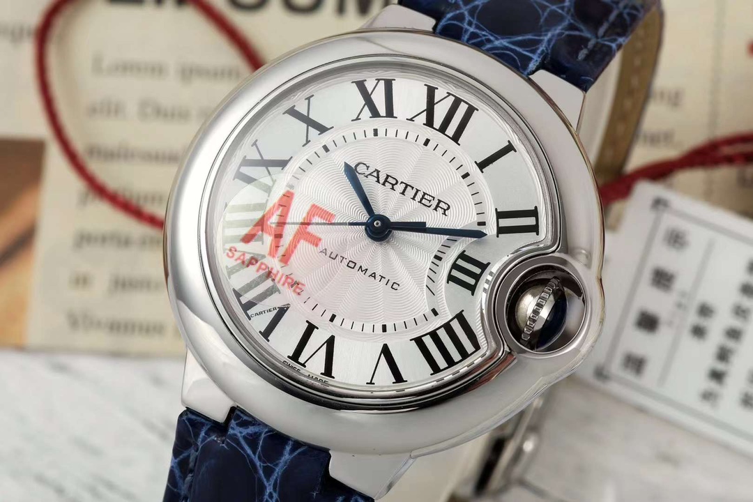 AF Cartier Ballon Bleu 33mm Watch, Blue Leather Band, Sapphire Crystal 2 i1718433944 4561 3