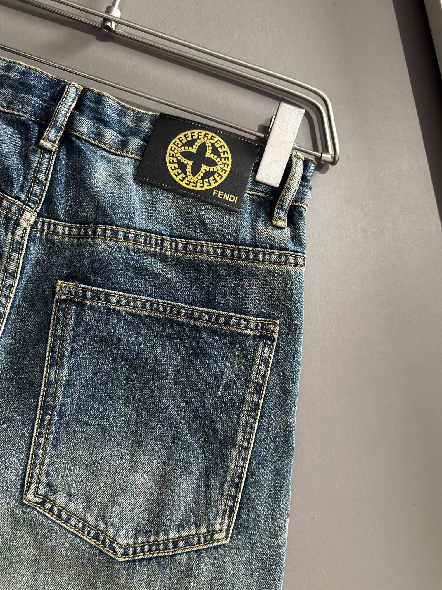 Fendi Straight-Leg Jeans Denim Pants with Bandana Patches for Men 8 a1752668236967 8722