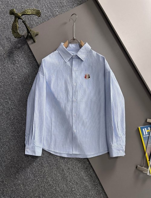 Moncler Striped Cotton Shirt - Long Sleeve, Business Casual, All-Match 1 Moncler Striped Cotton Shirt - Long Sleeve, Business Casual, All-Match