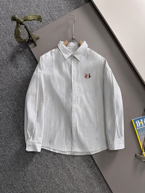 Moncler Striped Business Casual Long Sleeve Shirt, Fashionable and Versatile 1 Moncler Striped Business Casual Long Sleeve Shirt, Fashionable and Versatile