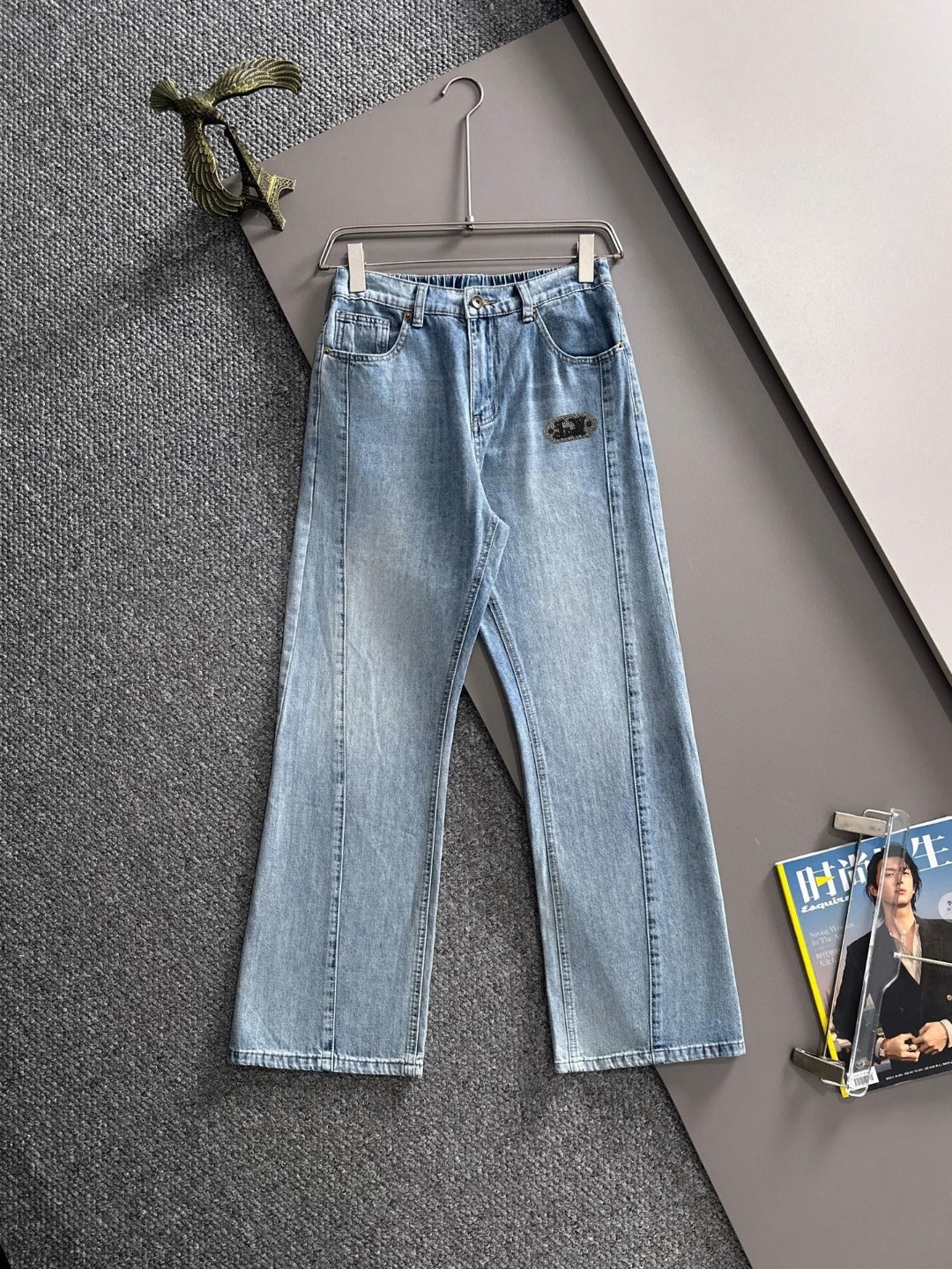 P180 LV2025 Pantalones rectos vaqueros holgados de pierna ancha de otoño e invierno, ¡la tendencia en la tendencia! Muc…