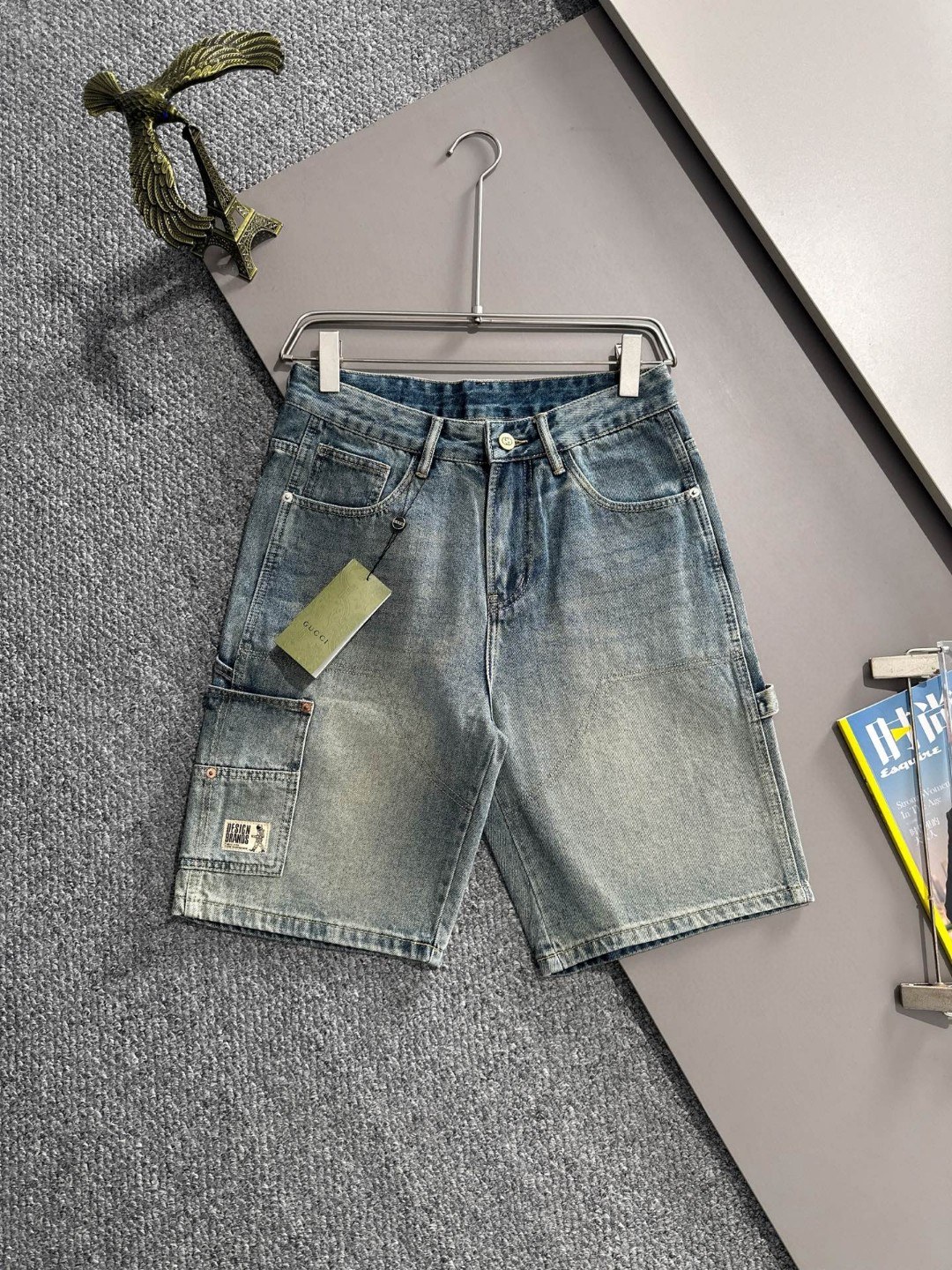 Gucci 古驰2026春夏新品牛仔裤牛仔短裤 采用进口客供日本Denim平纹棉质牛仔面料梭织生产