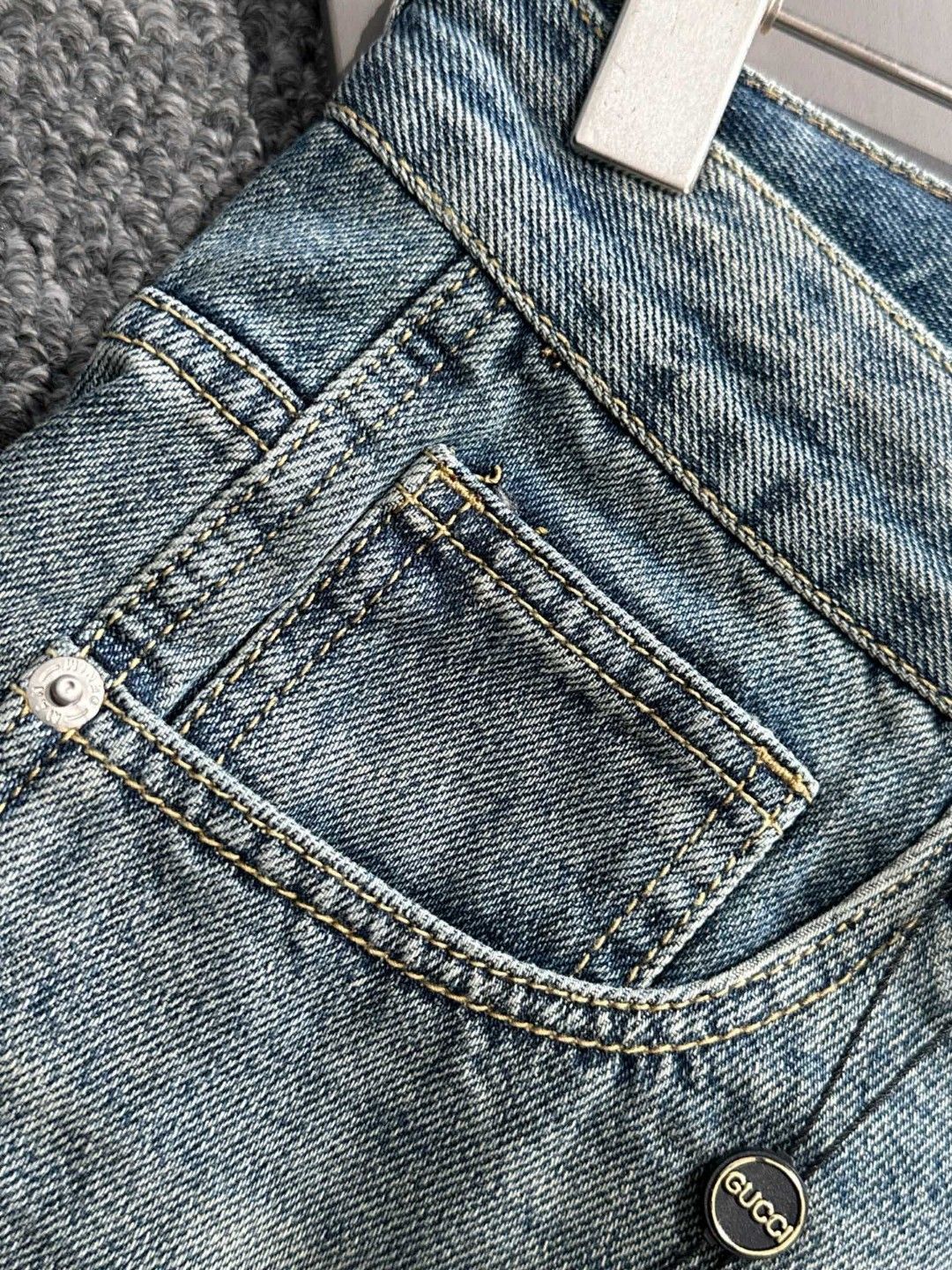 Gucci 古驰2026春夏新品牛仔裤牛仔短裤 采用进口客供日本Denim平纹棉质牛仔面料梭织生产