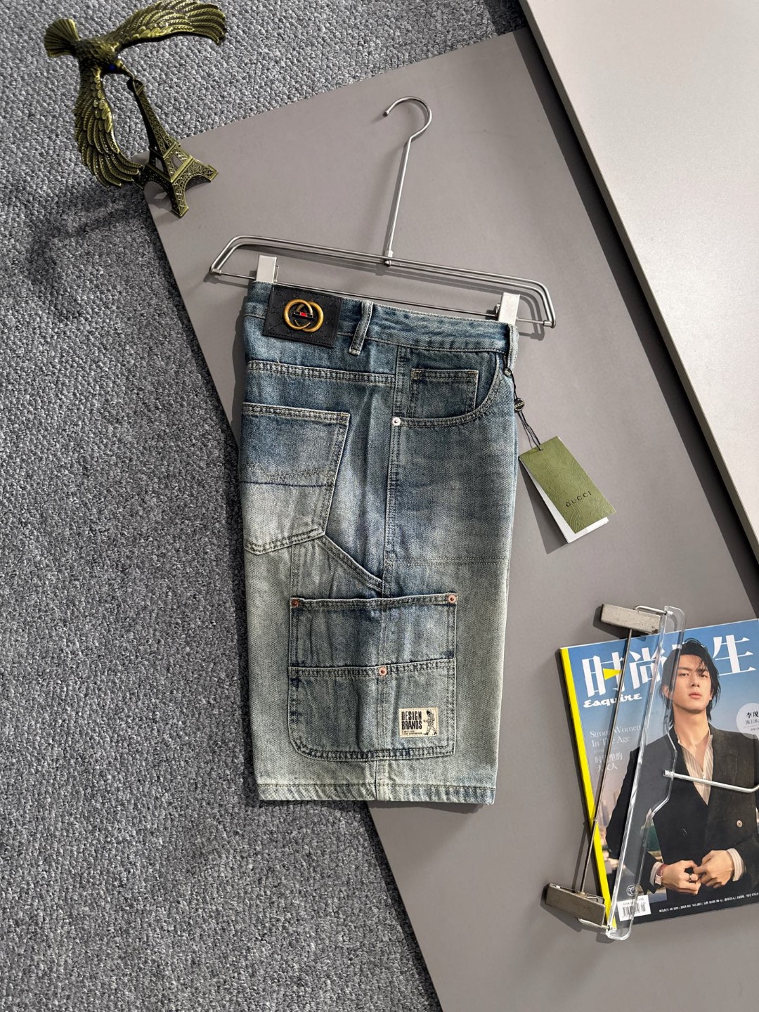 Gucci 古驰2026春夏新品牛仔裤牛仔短裤 采用进口客供日本Denim平纹棉质牛仔面料梭织生产