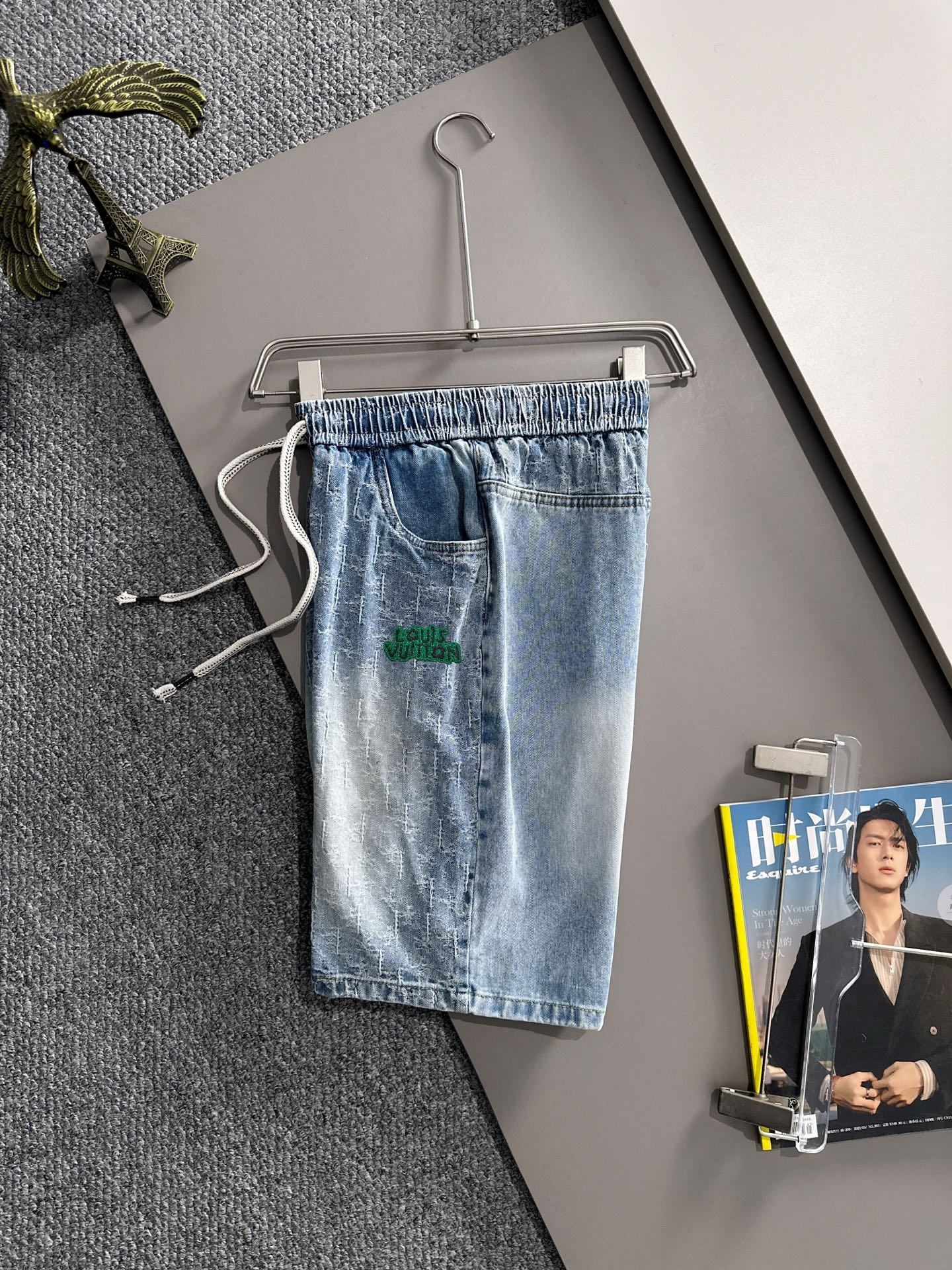 Louis Vuitton LV2026春夏新品牛仔裤牛仔短裤 采用进口客供日本Denim平纹棉质牛仔面料梭织生产