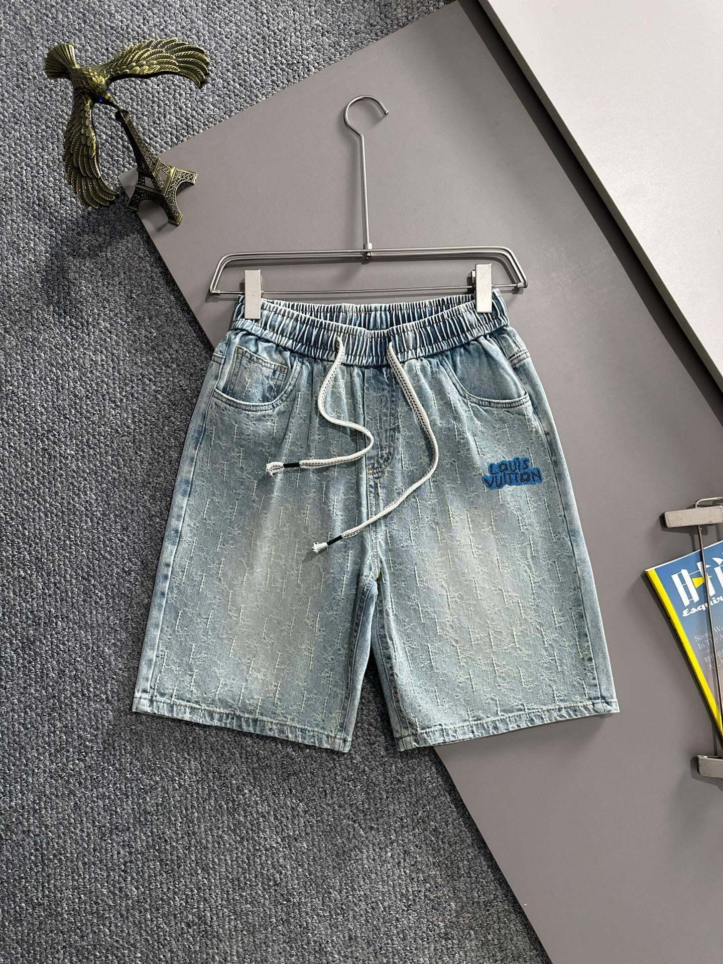 Louis Vuitton LV2026春夏新品牛仔裤牛仔短裤 采用进口客供日本Denim平纹棉质牛仔面料梭织生产