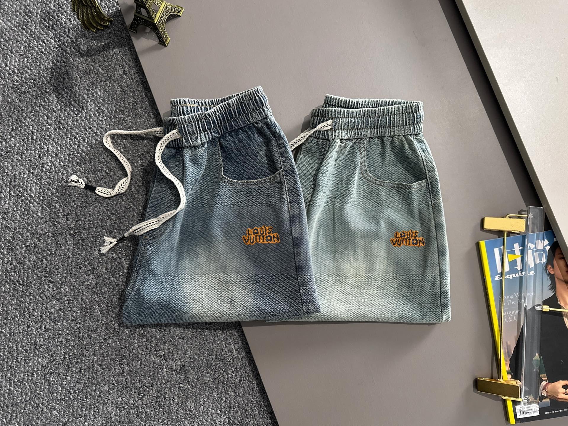 Louis Vuitton LV2026春夏新品牛仔裤牛仔短裤 采用进口客供日本Denim平纹棉质牛仔面料梭织生产