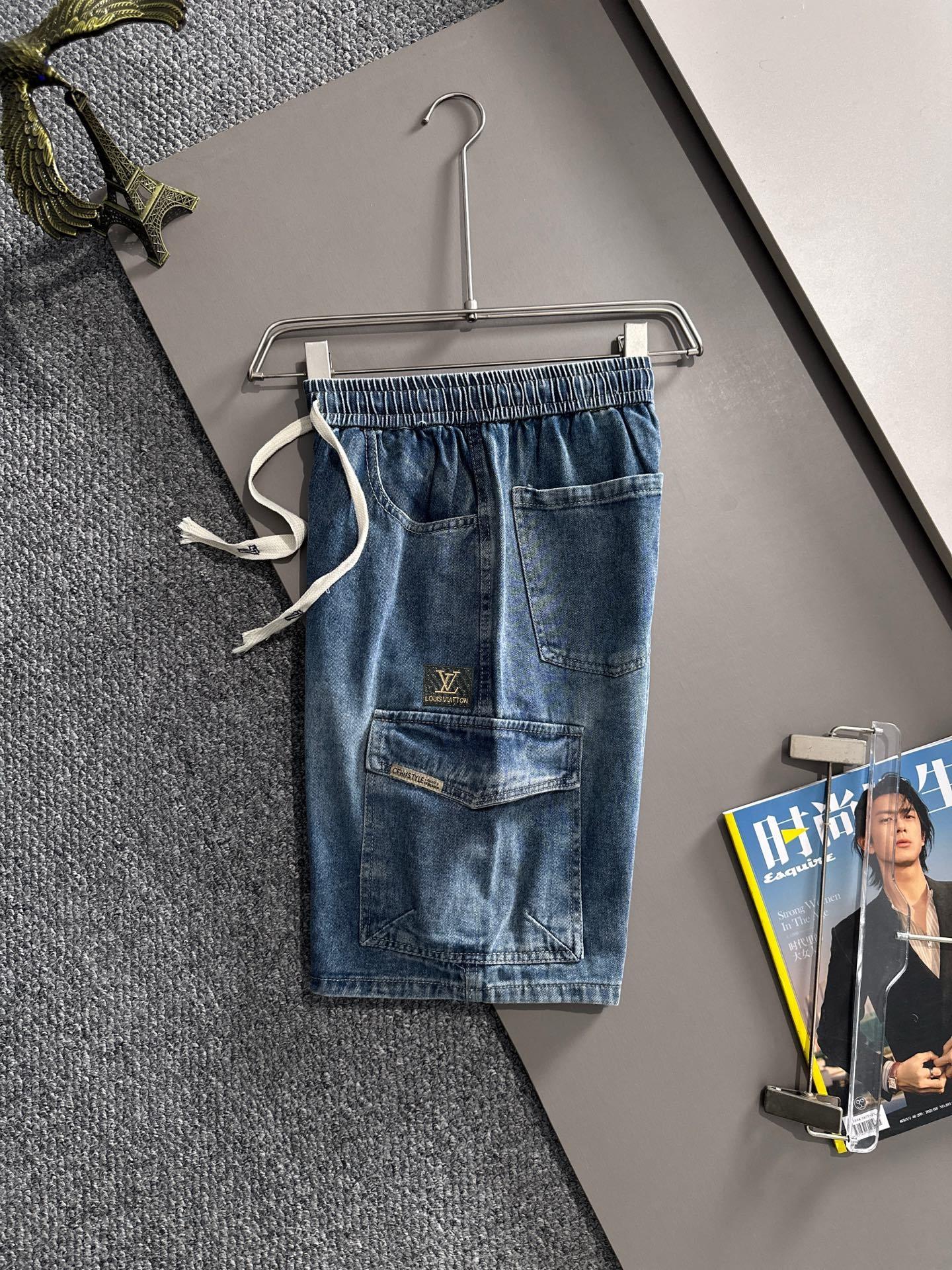 Louis Vuitton LV2026夏季新品牛仔裤牛仔短裤 采用进口客供日本Denim平纹棉质牛仔面料梭织生产