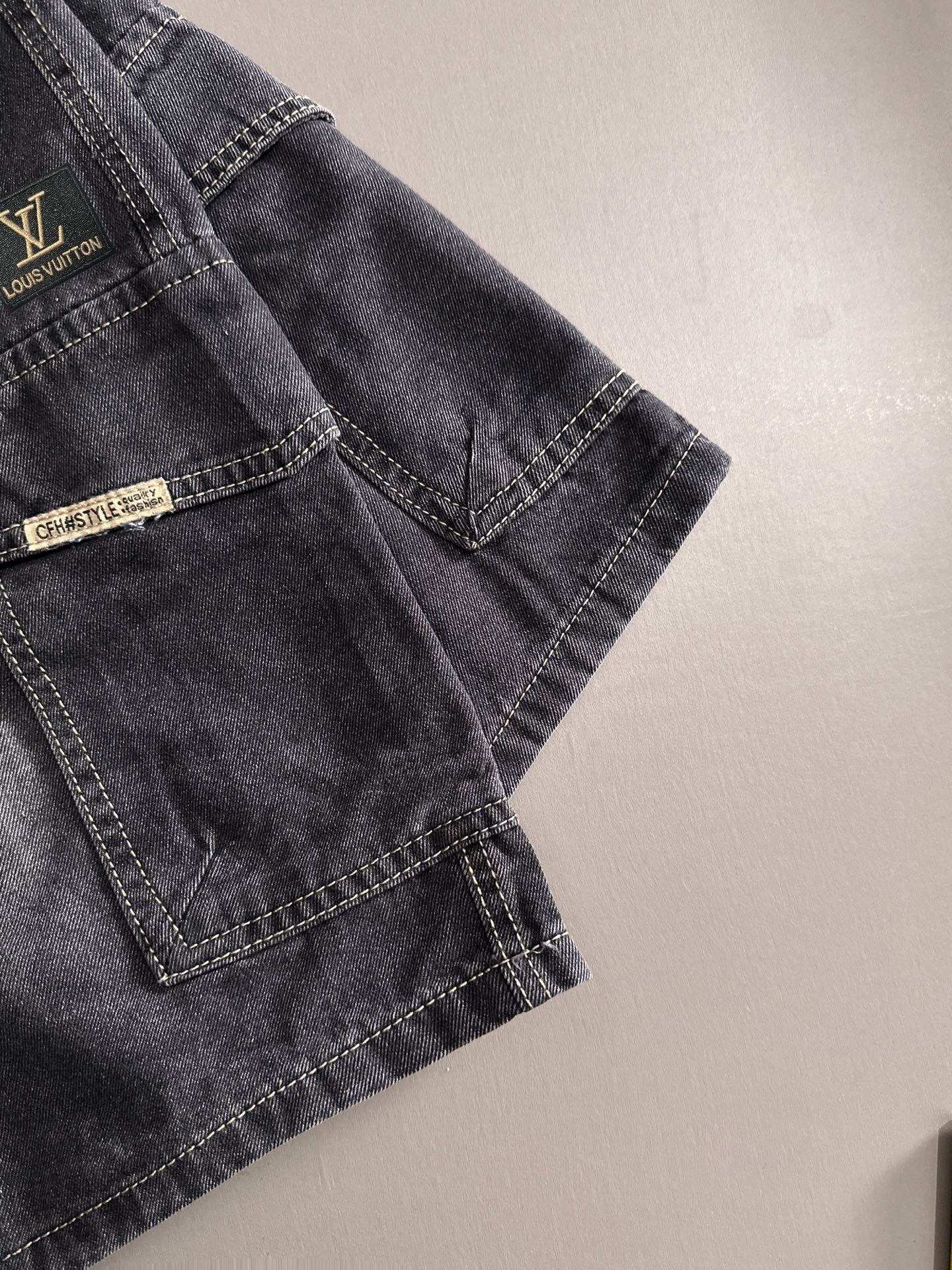 Louis Vuitton LV2026夏季新品牛仔裤牛仔短裤 采用进口客供日本Denim平纹棉质牛仔面料梭织生产