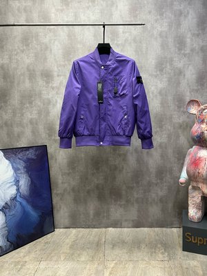 Stone Island Clothing Coats & Jackets Black Khaki Purple Embroidery Unisex Fashion Casual