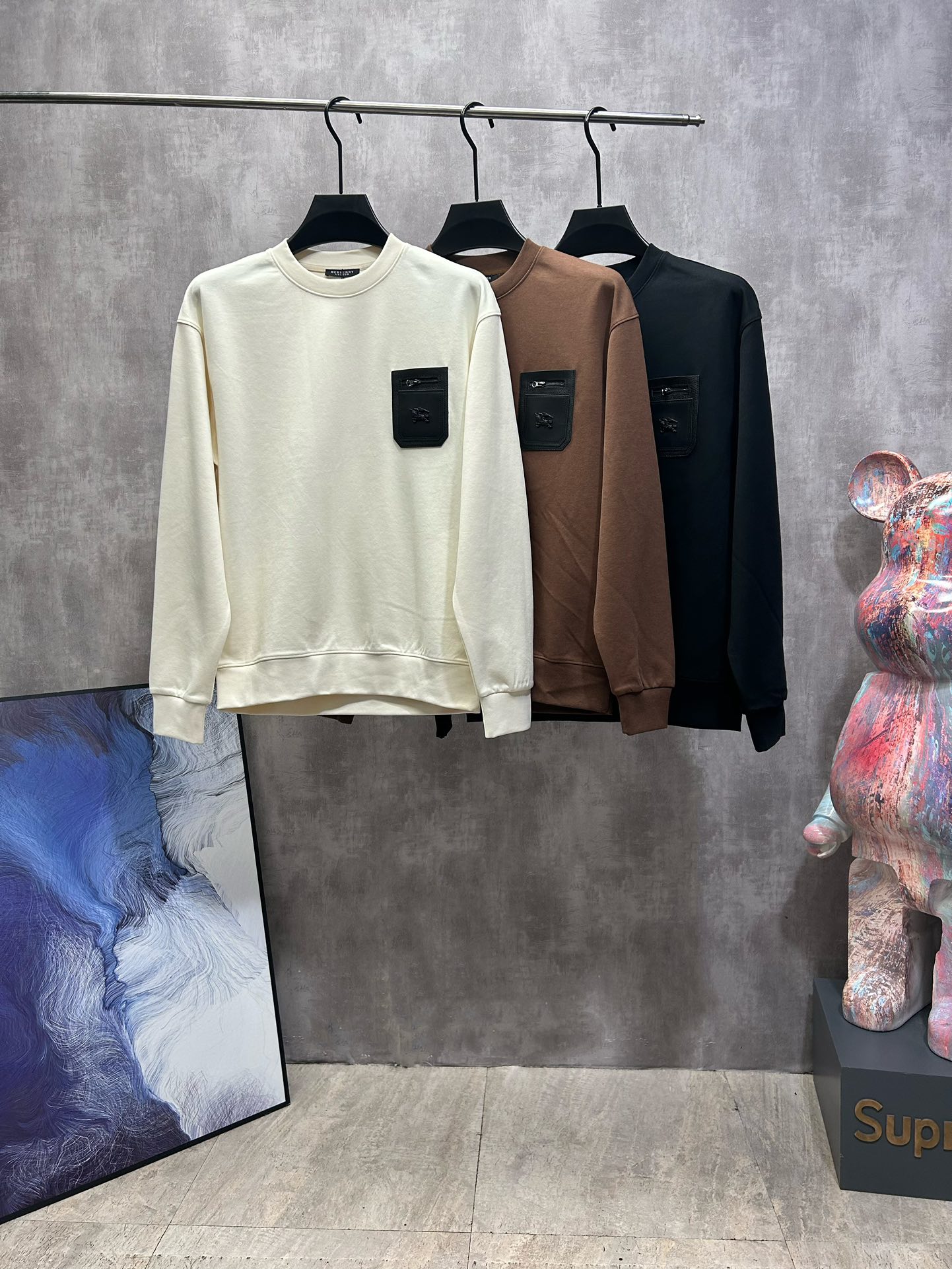 The Best
 Burberry Clothing Sweatshirts Beige Black Brown White Cotton Spring Collection Long Sleeve