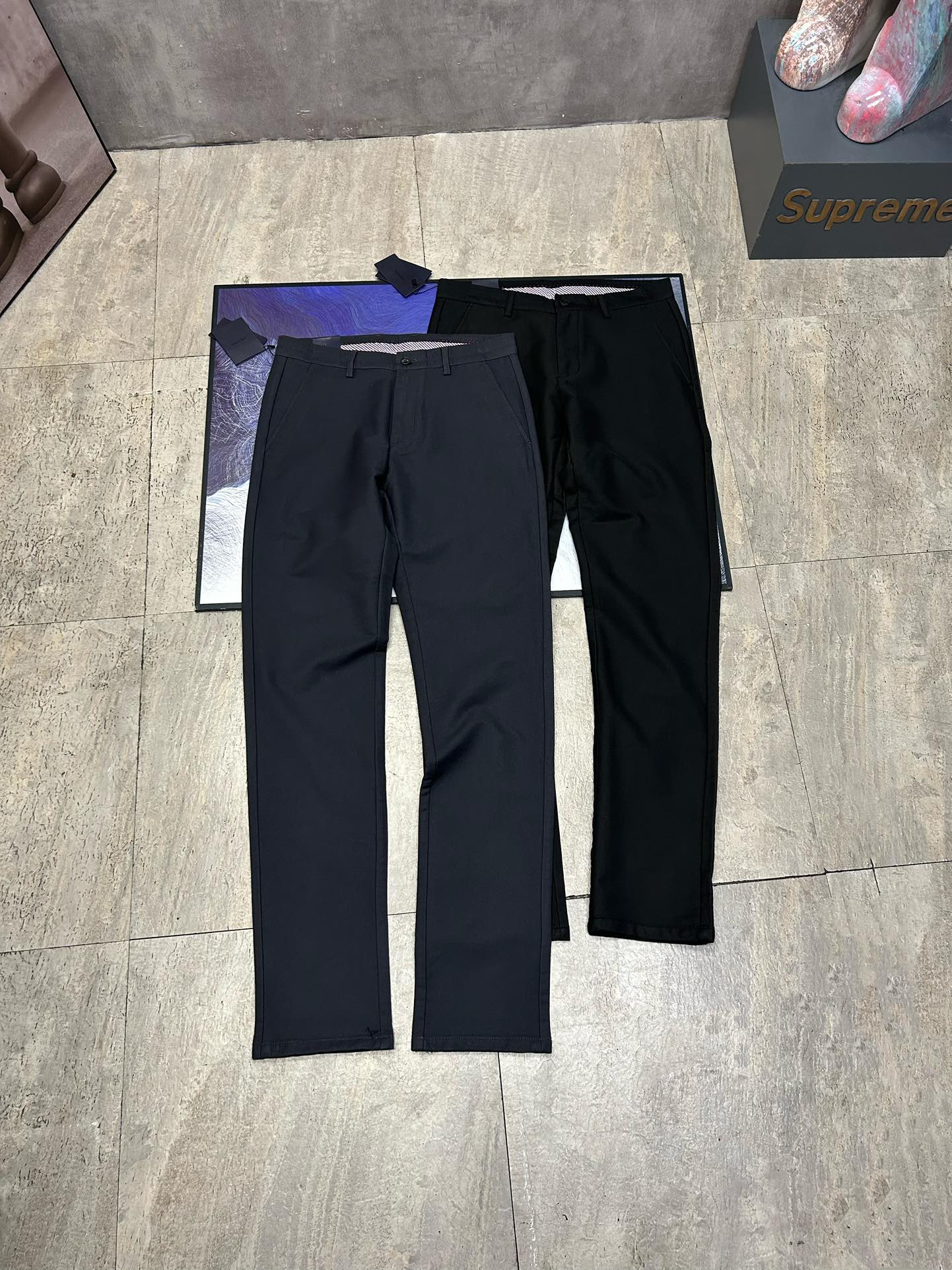 Prada Vêtements Culottes & Pantalons Noir Gris Gravure Hommes Coton Tricot Fibre de polyester Spandex Fashion Peu importe