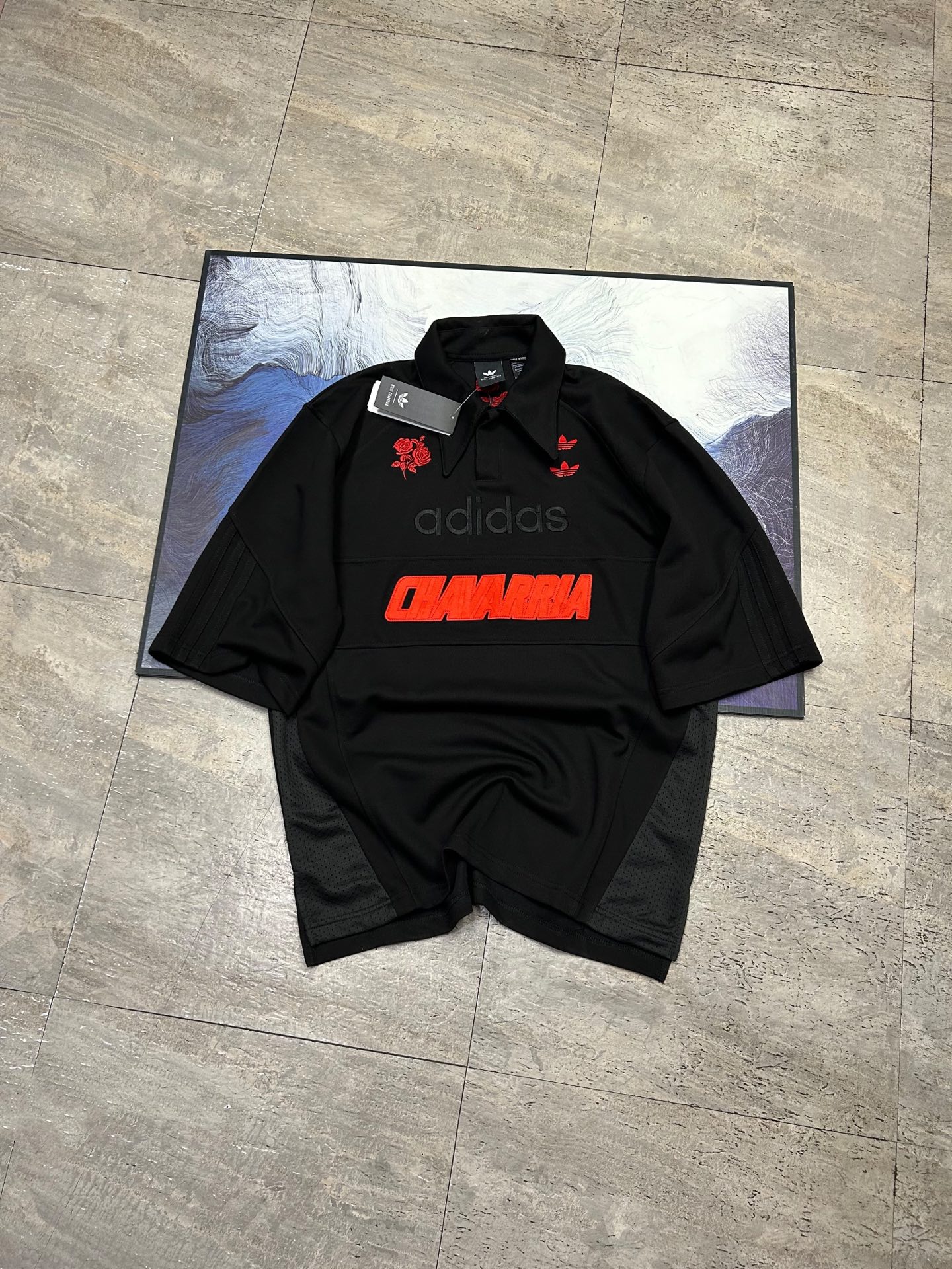 Adidas Originals x Willy Chavarria SS25 Short Sleeve Polo Shirt - Black