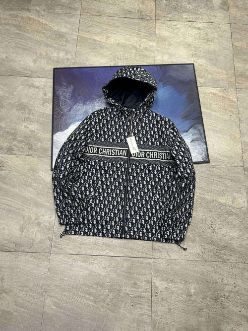 Dior All-Over Print Hooded Jacket,High-Tech 3D Digital Printing, Windproof 1 Dior All-Over Print Hooded Jacket,High-Tech 3D Digital Printing, Windproof