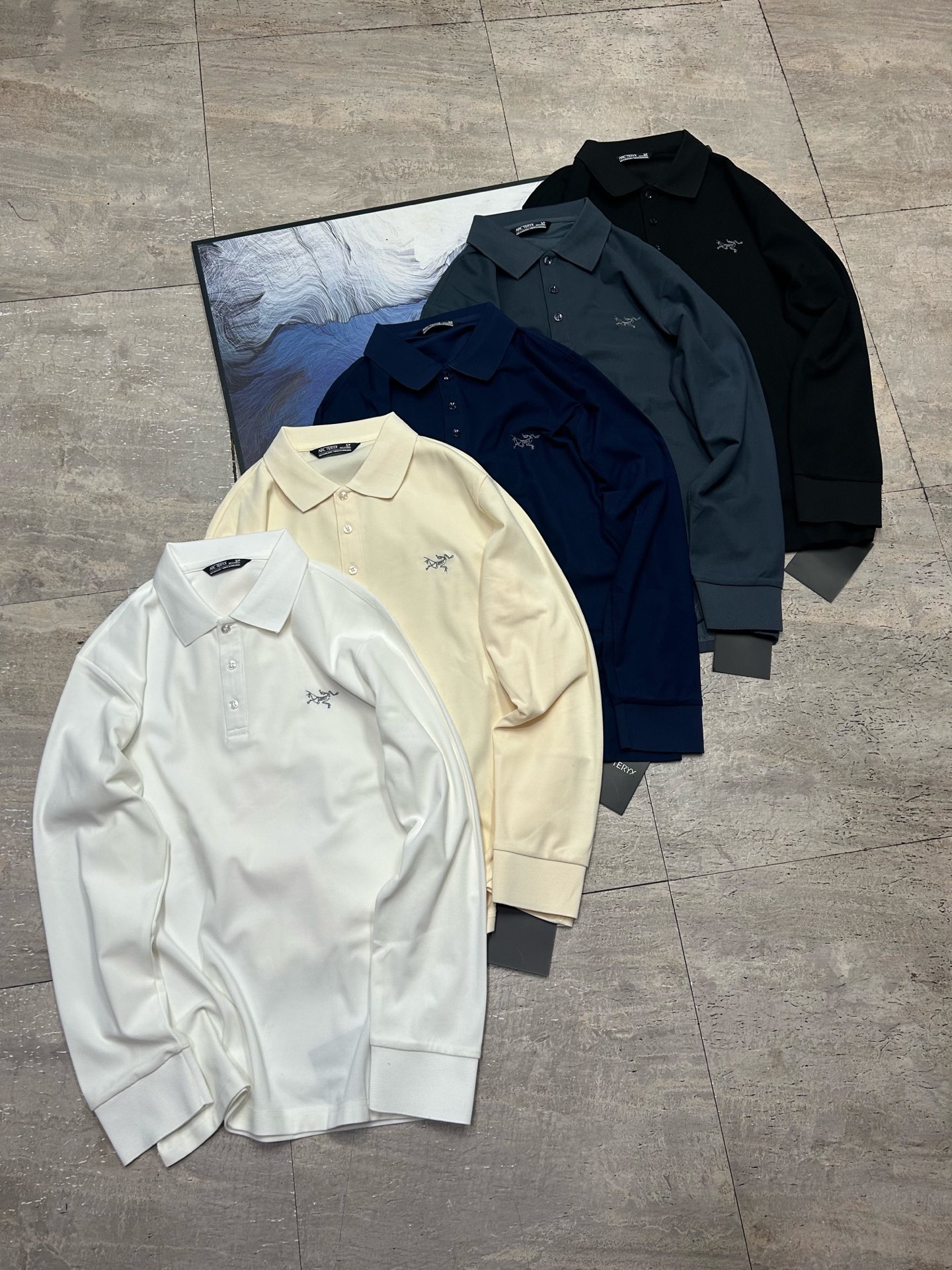 Arc'teryx Cormac Polo Shirt SS Men's Solid Color Embroidered Logo Long Sleeve