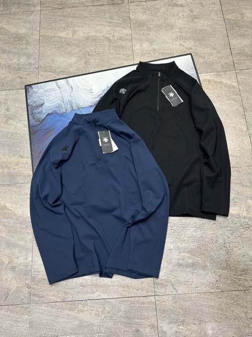 Descente Men's Half-Zip Long Sleeve Training Shirt - Moisture Wicking 1 Descente Men's Half-Zip Long Sleeve Training Shirt - Moisture Wicking