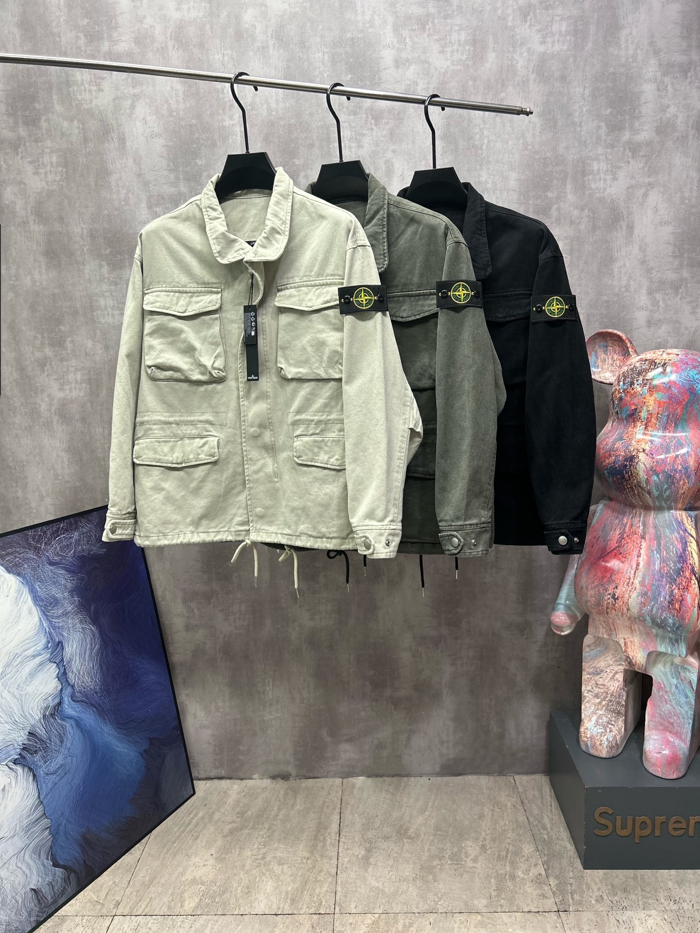 Stone Island 2025SS Deconstructed Lapel Multi-Pocket Canvas Jacket