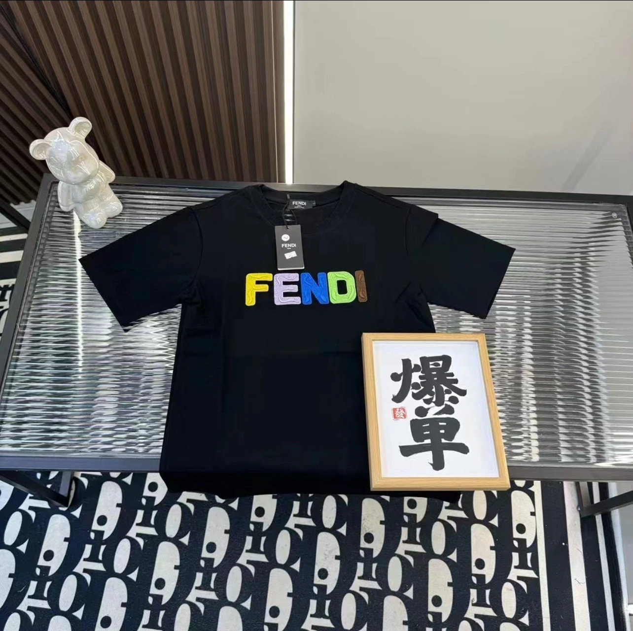 Fendi 25SS Multicolor Logo Print Cotton T-Shirt Short Sleeve Top 2 i1751120562871 2551 0 0