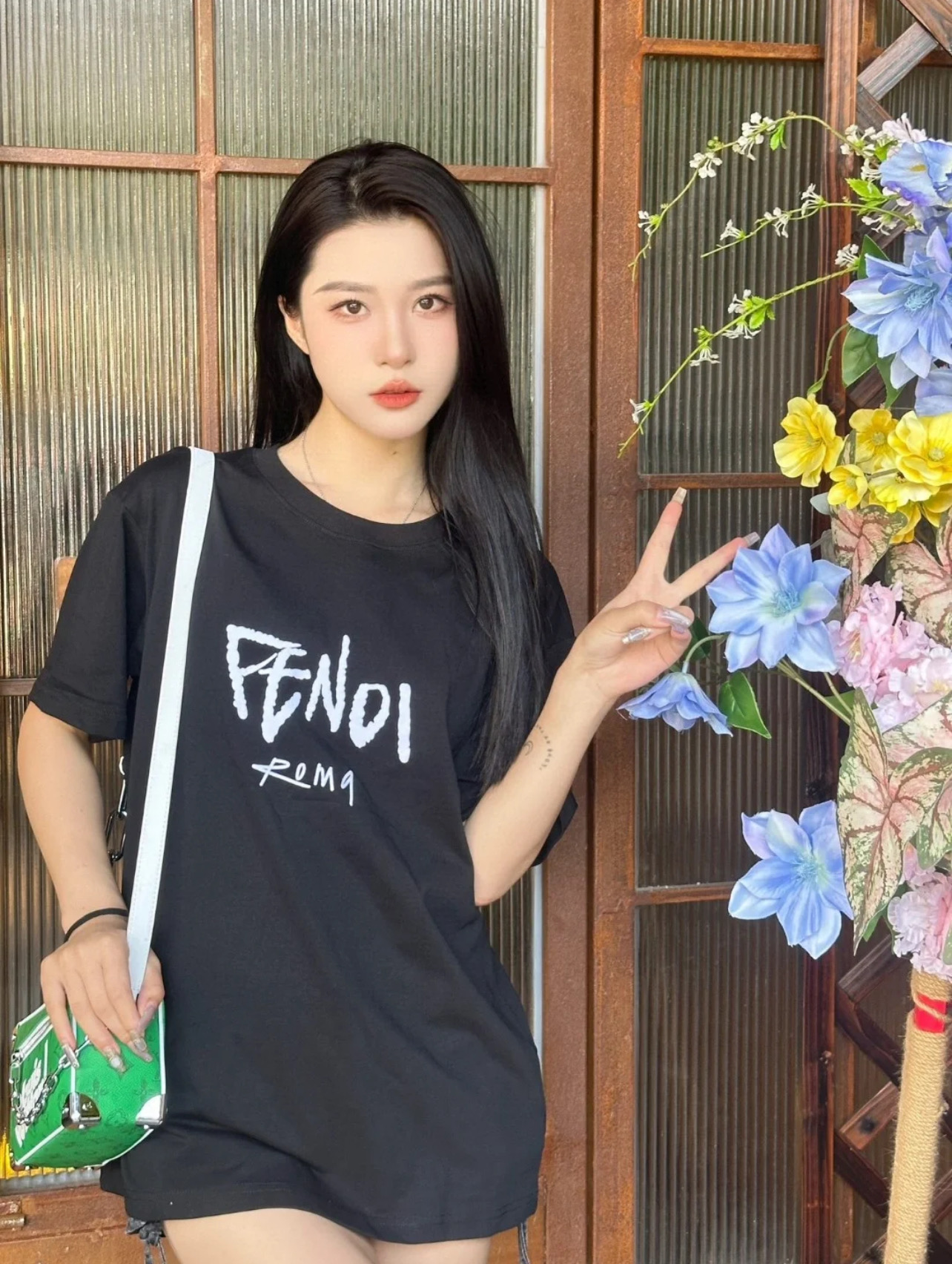 Fendi Roma Printed Cotton T-Shirt - Short Sleeve, Crew Neck, Relaxed Fit