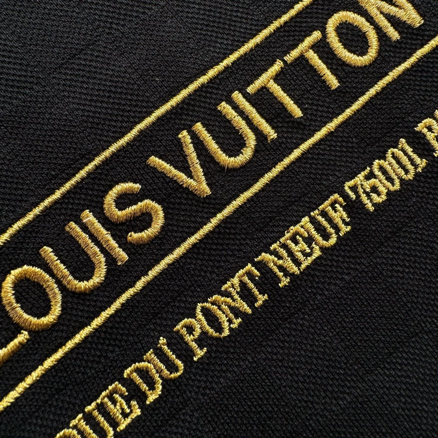 Louis Vuitton Black Crew Neck T-Shirt with Gold Logo Print, Casual Wear 9 i1745726676431 3245 0 7
