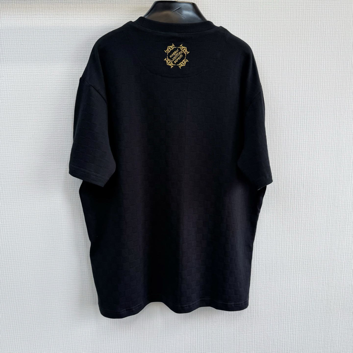 Louis Vuitton Black Crew Neck T-Shirt with Gold Logo Print, Casual Wear 4 i1745726677622 8108 0 2