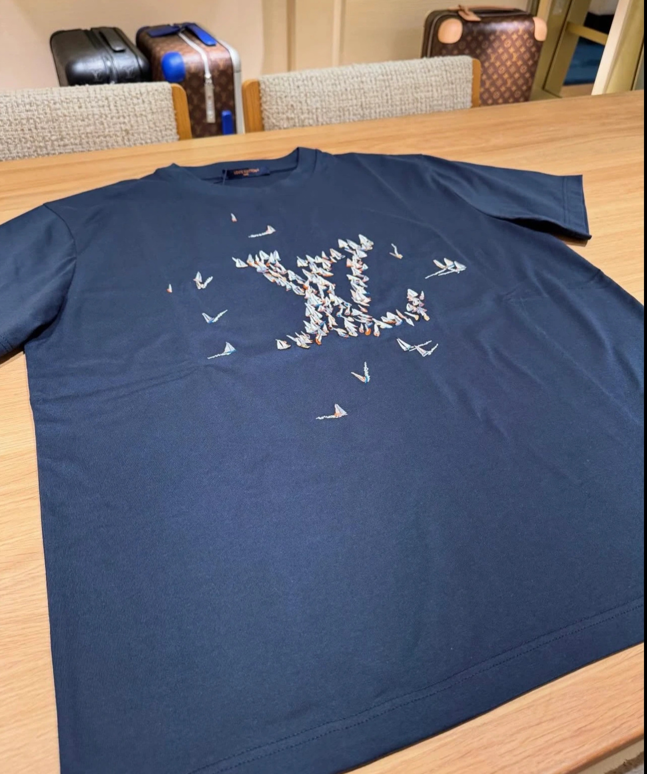 Louis Vuitton Men's Navy Crew Neck T-Shirt with Graphic Print - Modern Fit 8 i1746676459599 8838 0 5