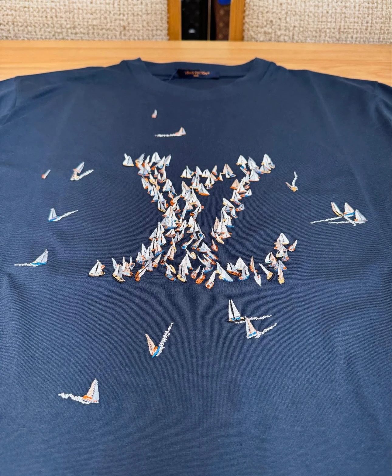 Louis Vuitton Men's Navy Crew Neck T-Shirt with Graphic Print - Modern Fit 9 i1746676459618 4754 0 6