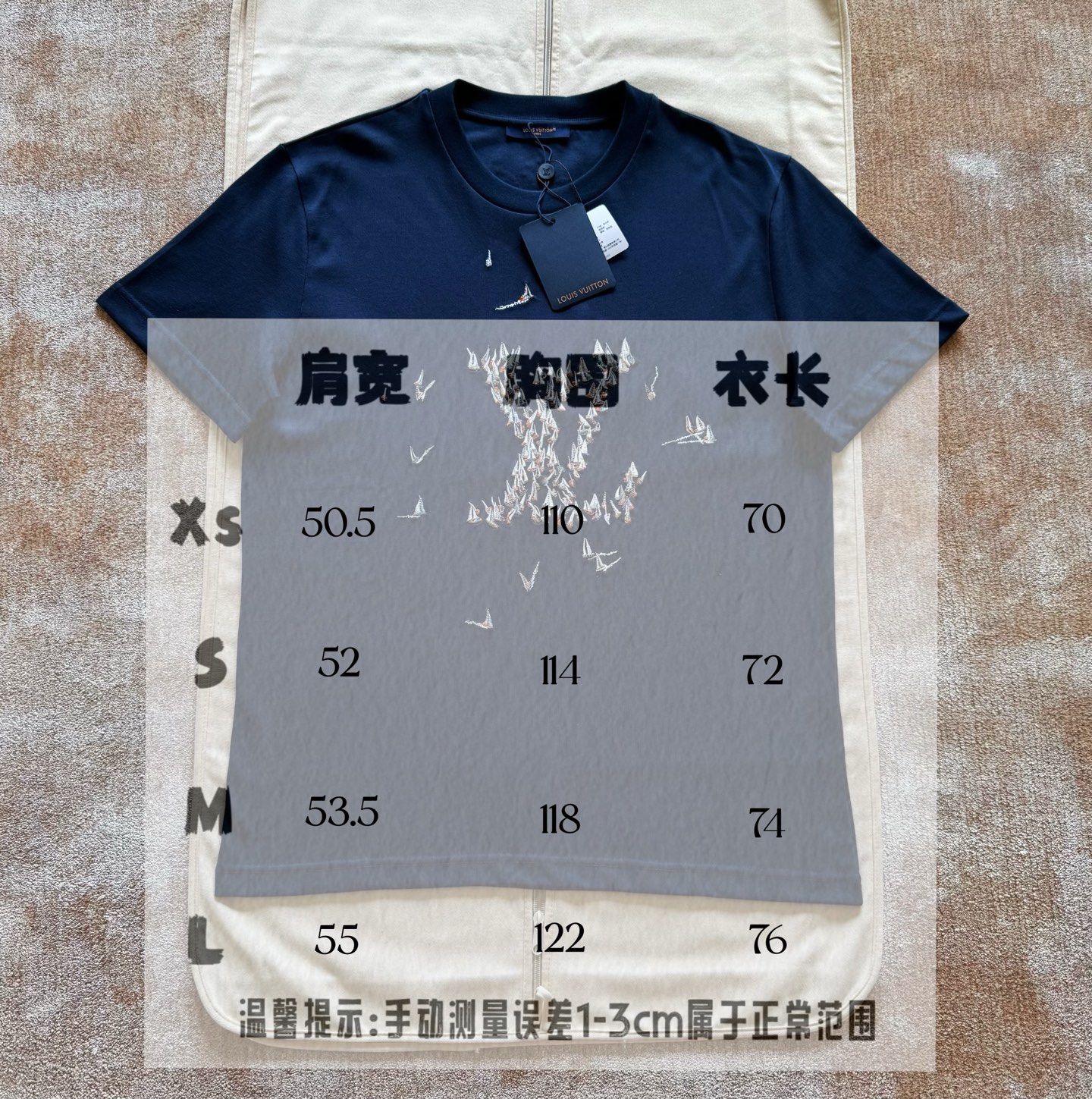 Louis Vuitton Men's Navy Crew Neck T-Shirt with Graphic Print - Modern Fit 2 i1746676460447 2382 0 8