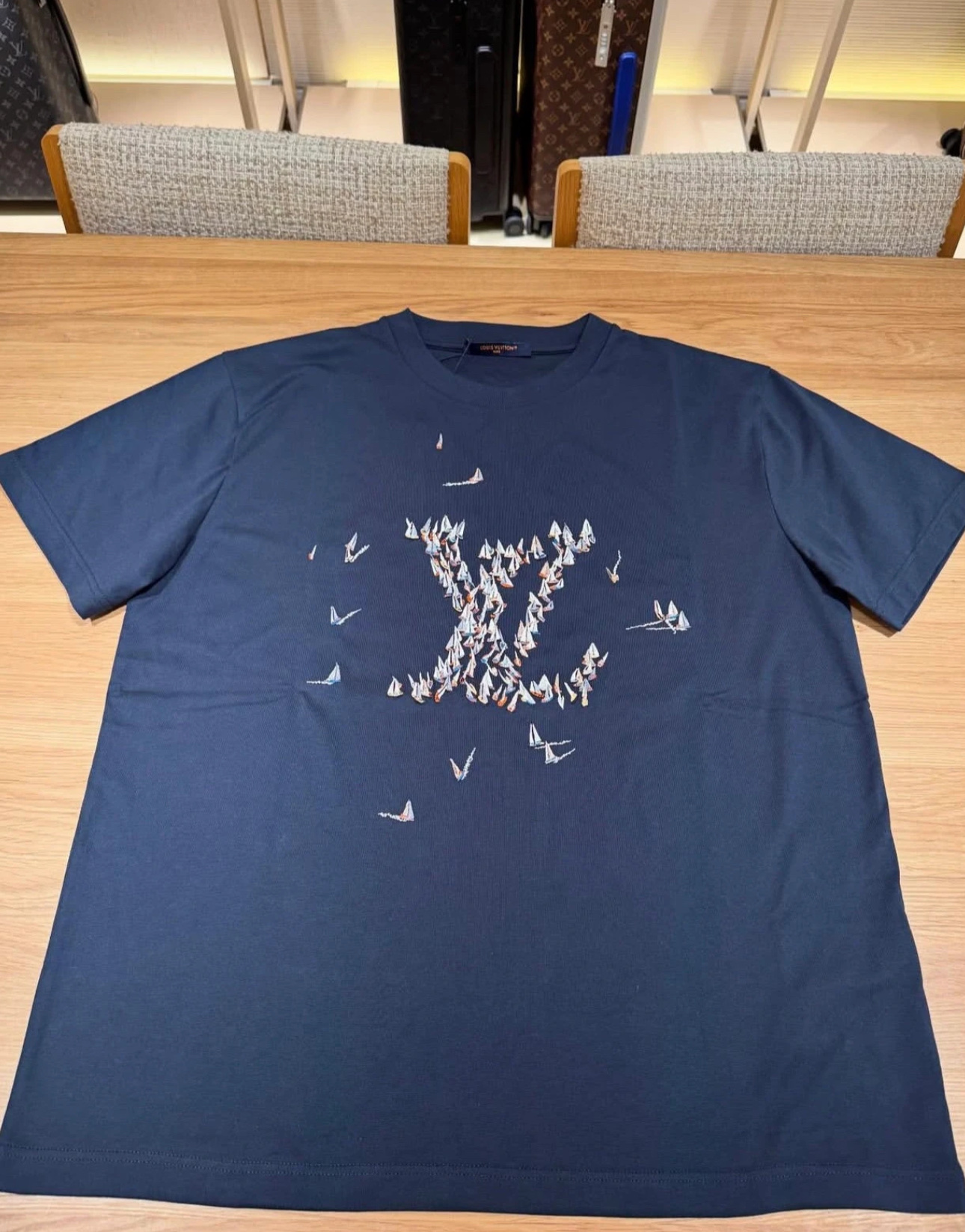 Louis Vuitton Men's Navy Crew Neck T-Shirt with Graphic Print - Modern Fit 6 i1746676460507 6207 0 3