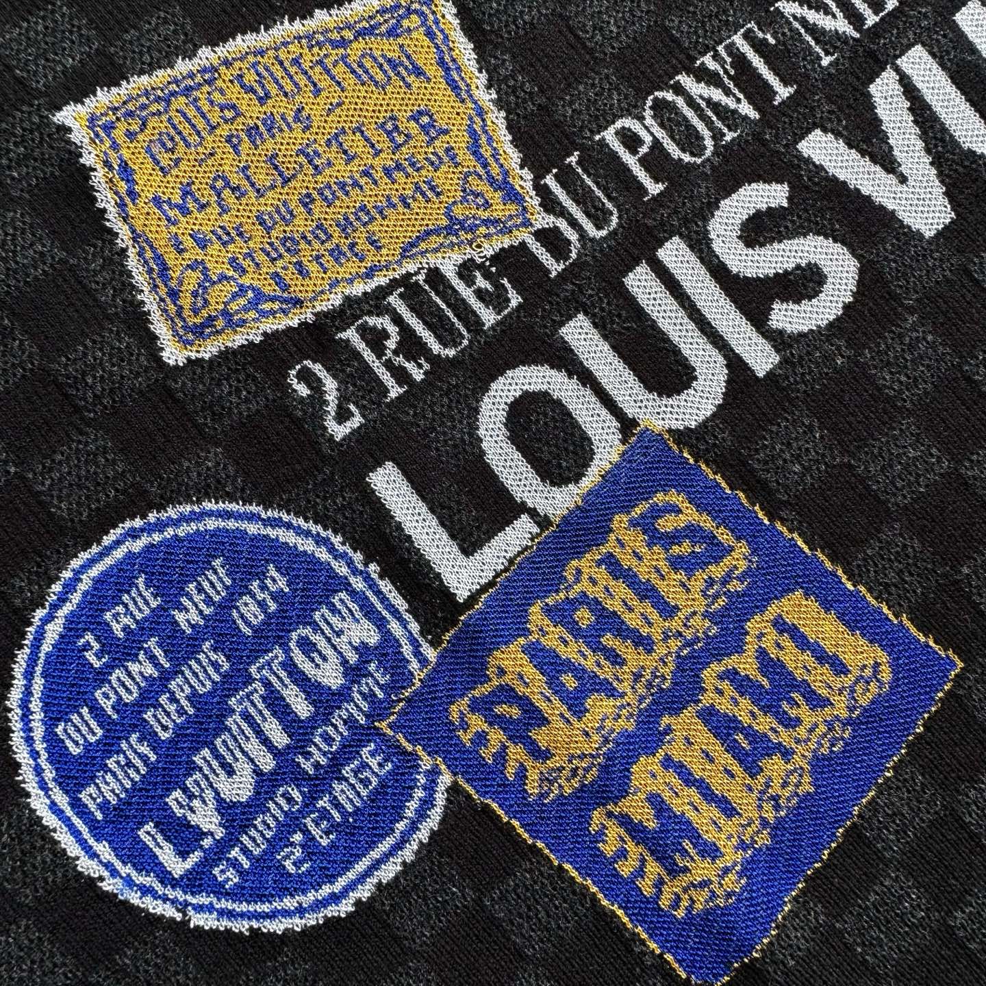 Louis Vuitton Men's Damier Patchwork Crew Neck Short Sleeve T-Shirt 9 i1747970621391 3486 0 7
