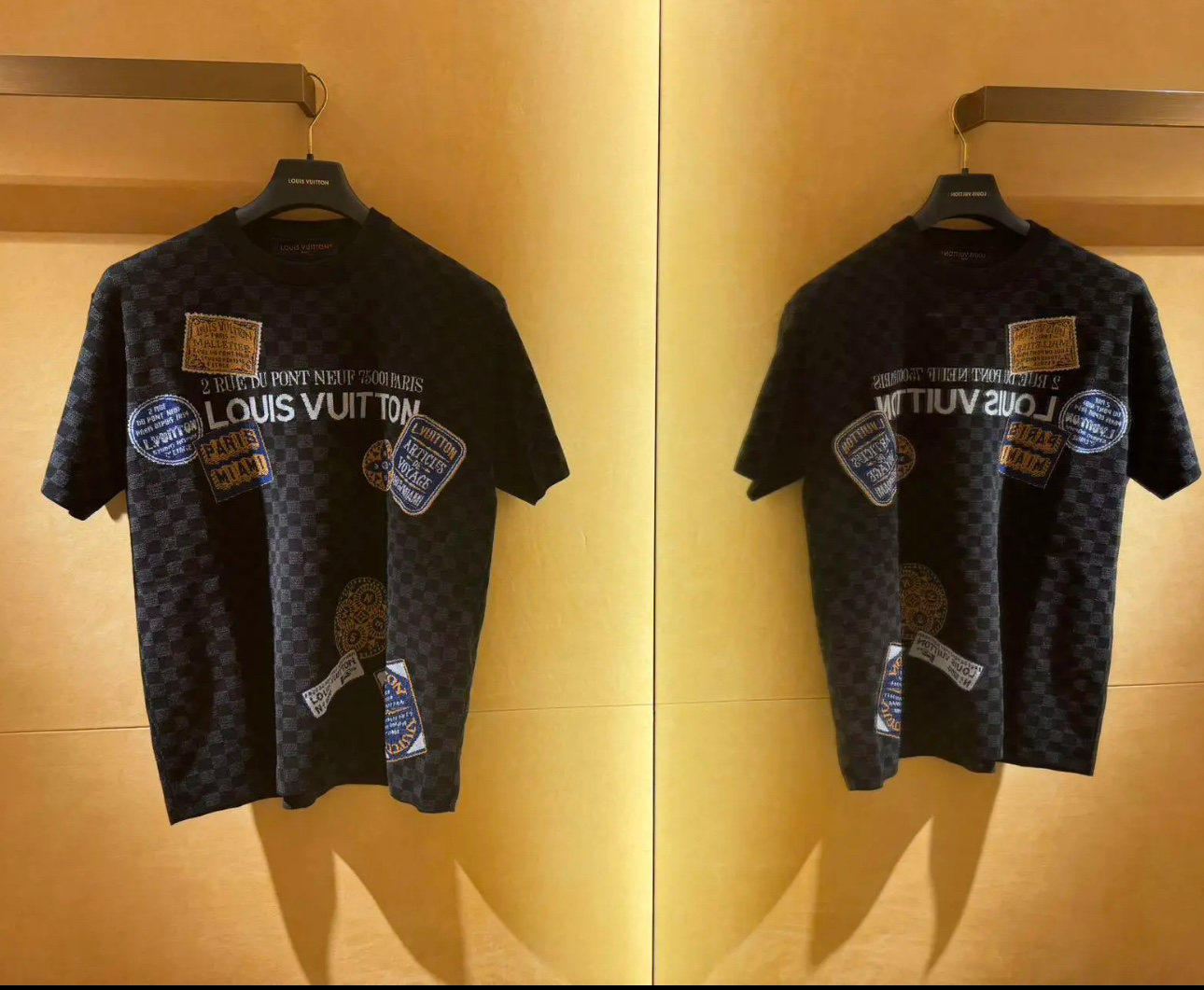 Louis Vuitton Men's Damier Patches T-Shirt, Crew Neck, Short Sleeve 4 i1747970767941 5778 0 1