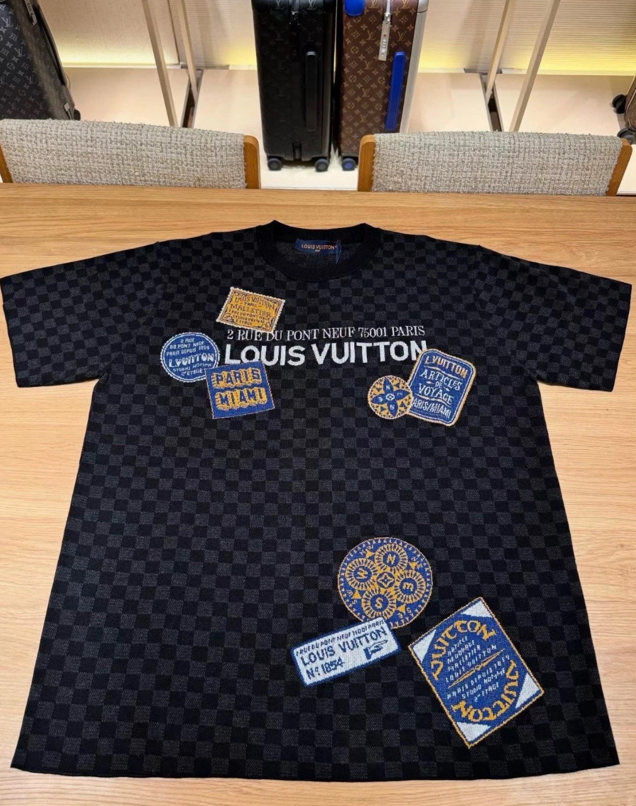 Louis Vuitton Men's Damier Patches T-Shirt, Crew Neck, Short Sleeve 6 i1747970768058 1869 0 3