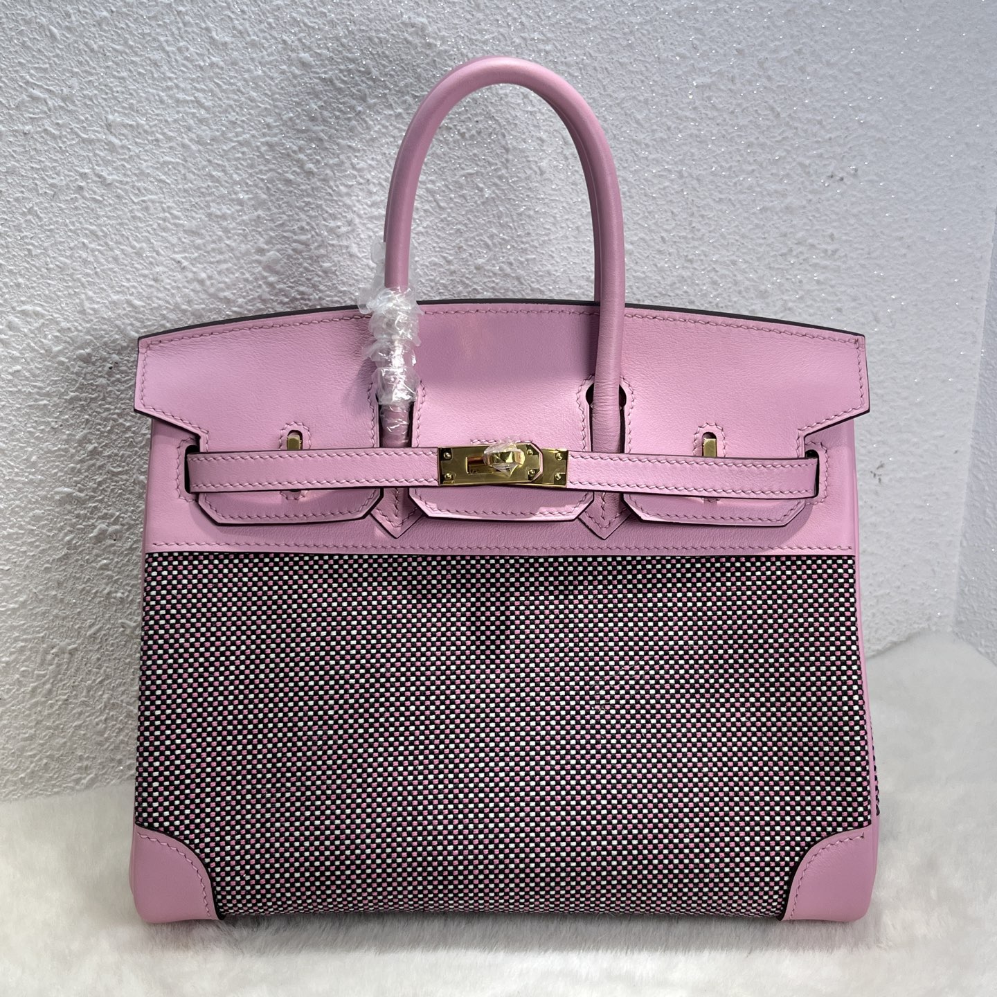 NO:699038,New Birkin second-hand bag 25cm imported Swift leather with waffle canvas [Mallow Purple] gold buckle hand-nailed limited edition counter synchronization hand-waxed sewing pure steel hardware in stock, Hermes, hermes, stuart weitzman, Hermes,19860909新品 Birkin 中古包 25cm 进口Swift皮拼华夫格帆布【锦葵紫】金扣 手工钉 限量版 专柜同步 手工蜡线缝制 纯钢五金 现货,爱马仕,hermes,stuart weitzman,Hermes,,Bag
