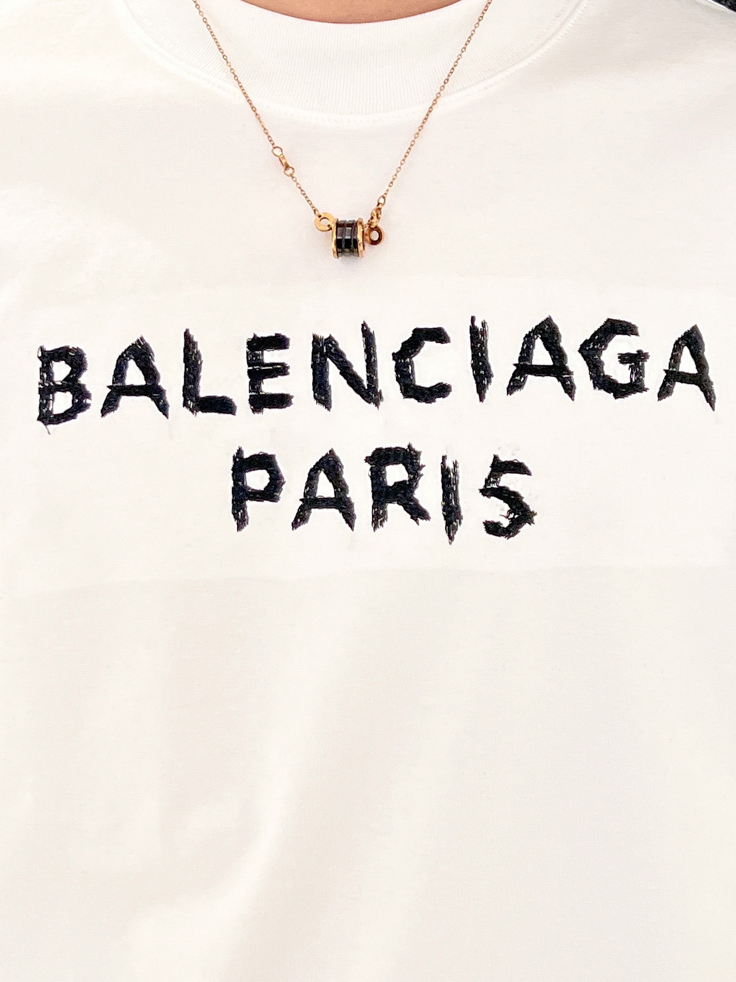巴黎世家BALENCIAGA2024ss新工艺logo微阔版圆领男士短袖T恤新季新推系列将标识巧妙融入设