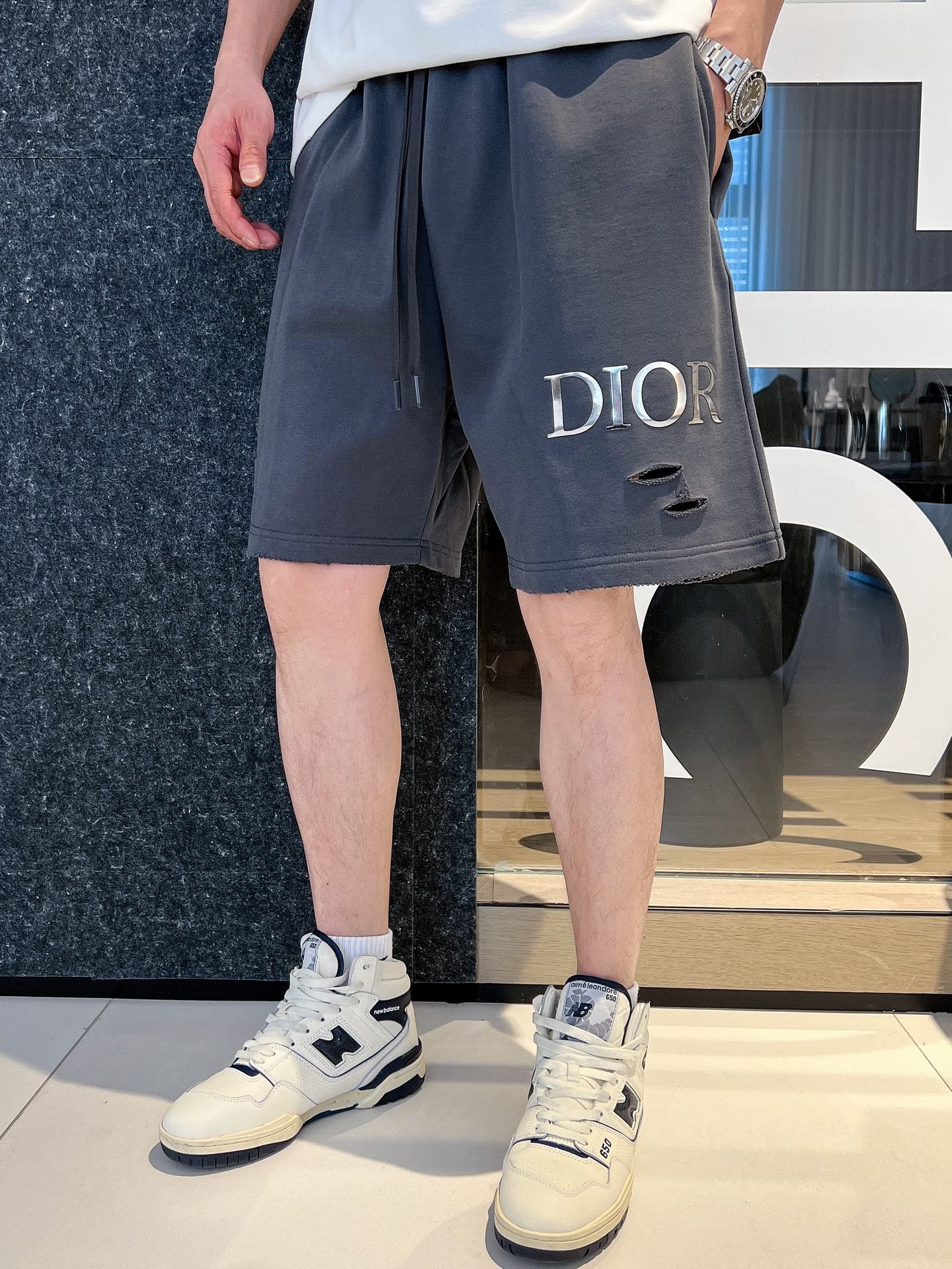 Dior Clothing Shorts Black Grey Cotton Polyester Summer Collection