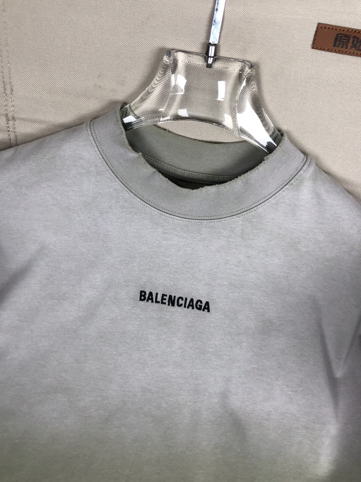 Balenciaga Clothing T-Shirt Grey Men Cotton Vintage Short Sleeve