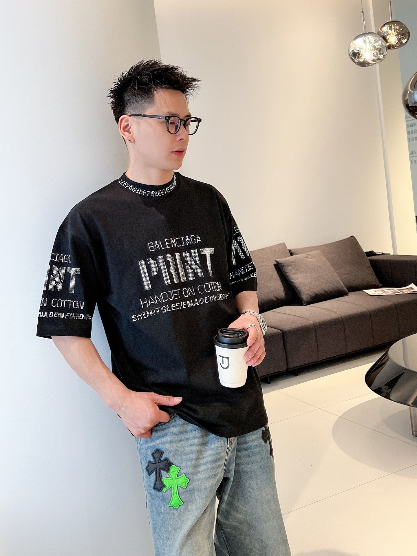 🆕巴黎世家🆕2025新工艺洗春夏新款首发专柜最新款短袖圆领T恤 官网同款 高端订制 设计前卫时尚！品牌l