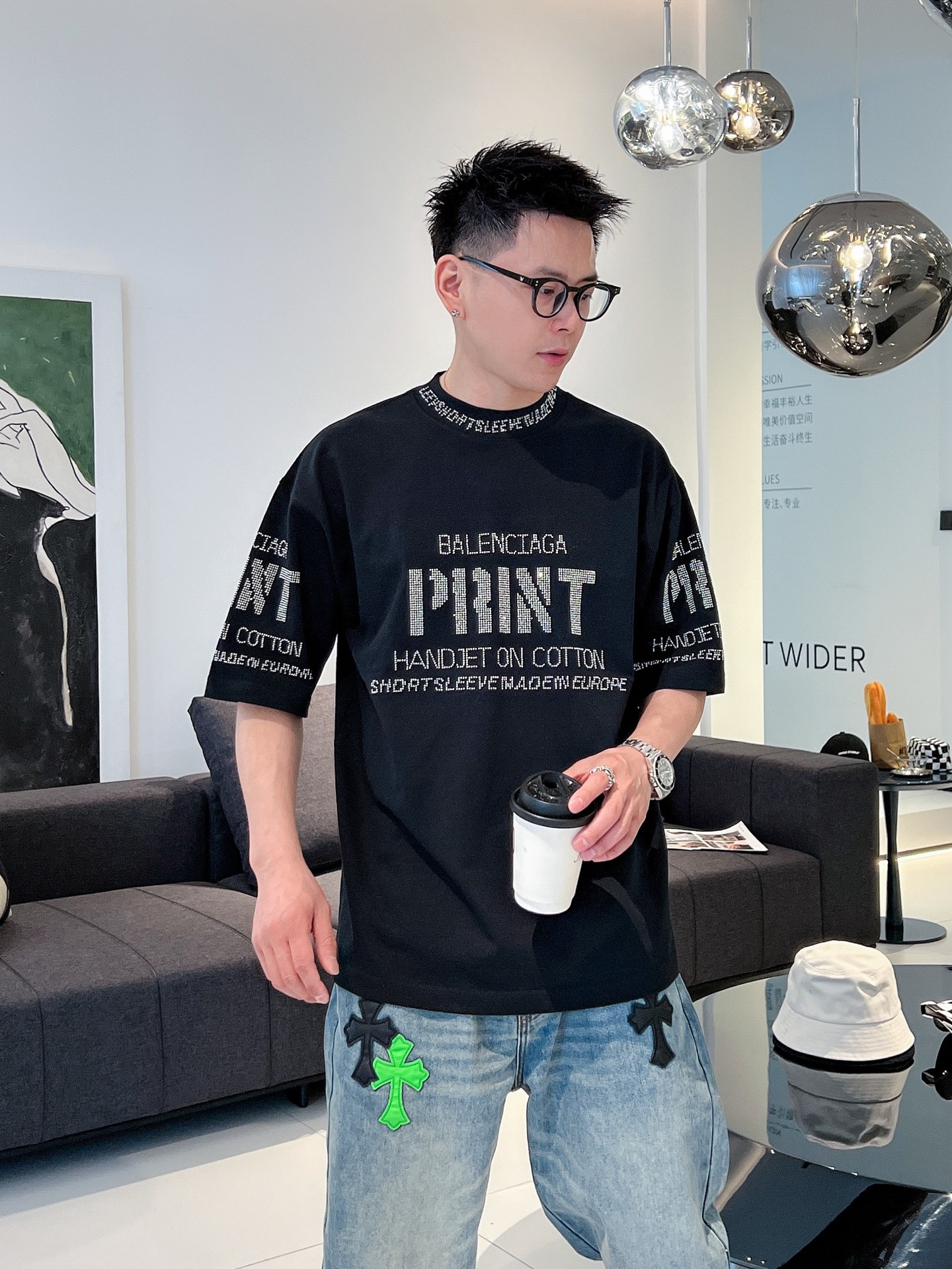 🆕巴黎世家🆕2025新工艺洗春夏新款首发专柜最新款短袖圆领T恤 官网同款 高端订制 设计前卫时尚！品牌l