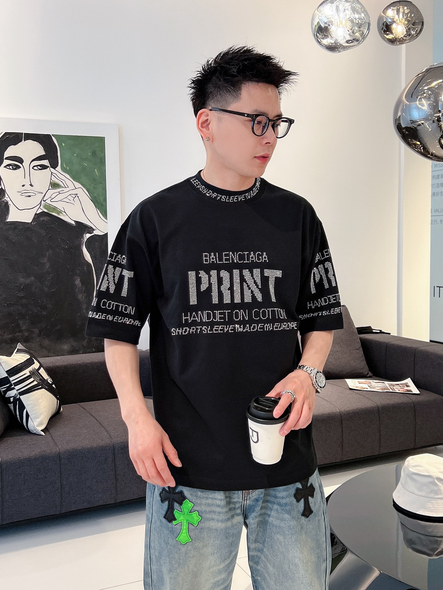 🆕巴黎世家🆕2025新工艺洗春夏新款首发专柜最新款短袖圆领T恤 官网同款 高端订制 设计前卫时尚！品牌l