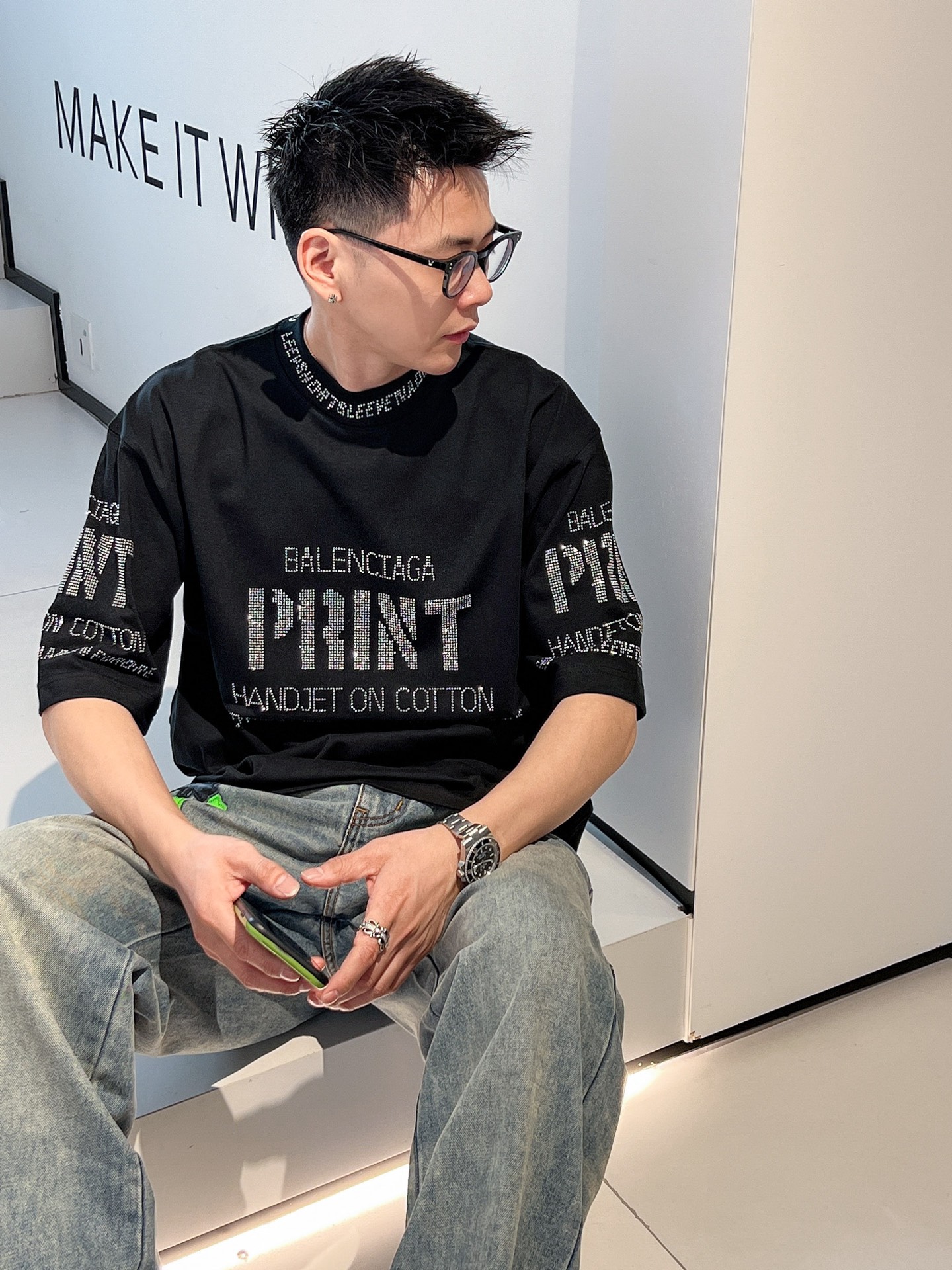 🆕巴黎世家🆕2025新工艺洗春夏新款首发专柜最新款短袖圆领T恤 官网同款 高端订制 设计前卫时尚！品牌l