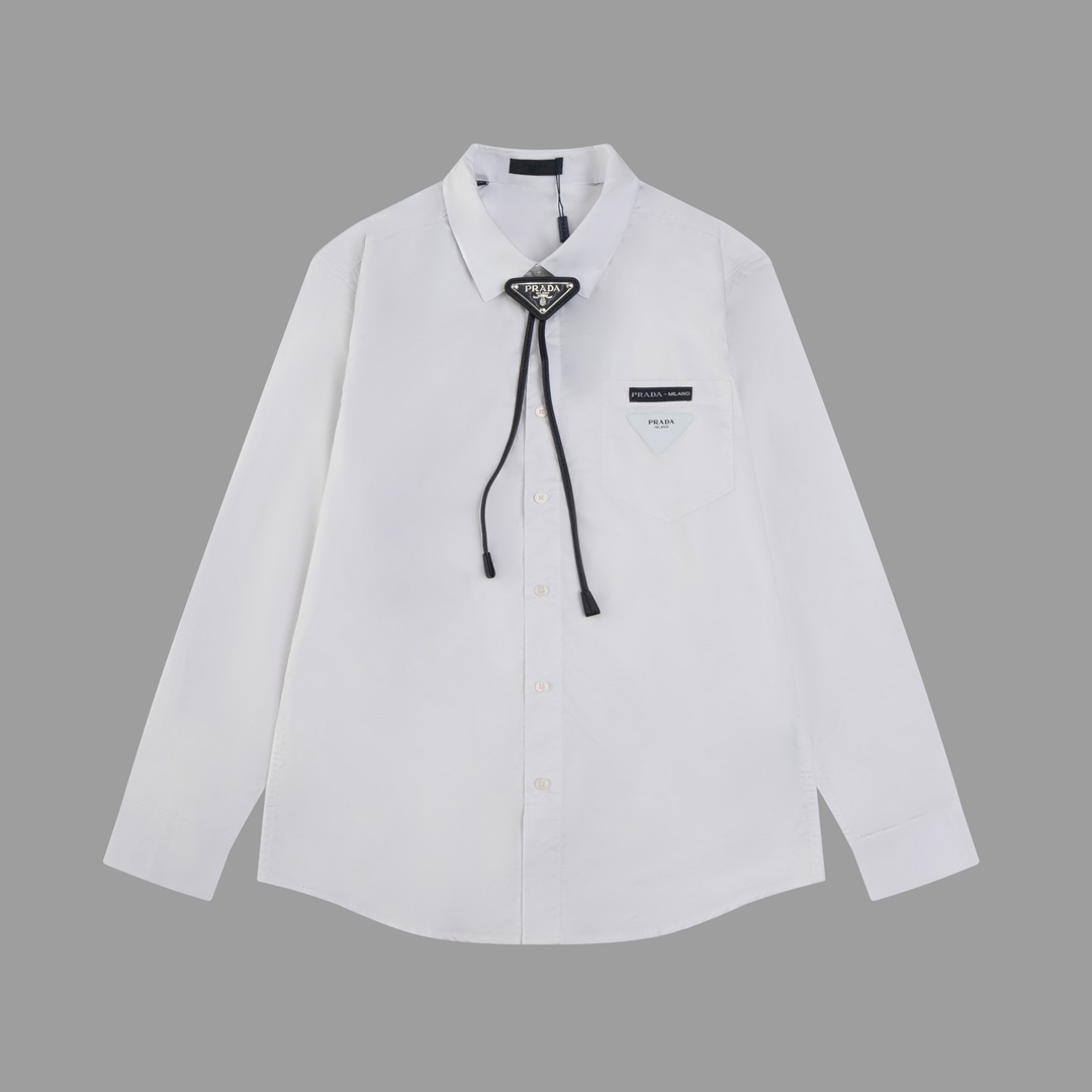 Prada Tie Long Sleeve Shirt Set with Handbags in Picture Color and Various Sizes - 图片 3