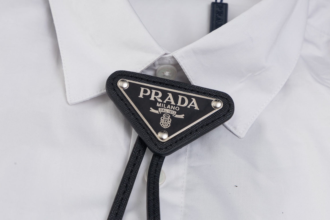 Prada Tie Long Sleeve Shirt Set with Handbags in Picture Color and Various Sizes - 图片 6