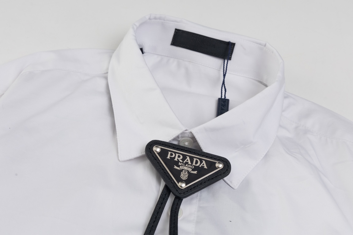 Prada Tie Long Sleeve Shirt Set with Handbags in Picture Color and Various Sizes - 图片 5