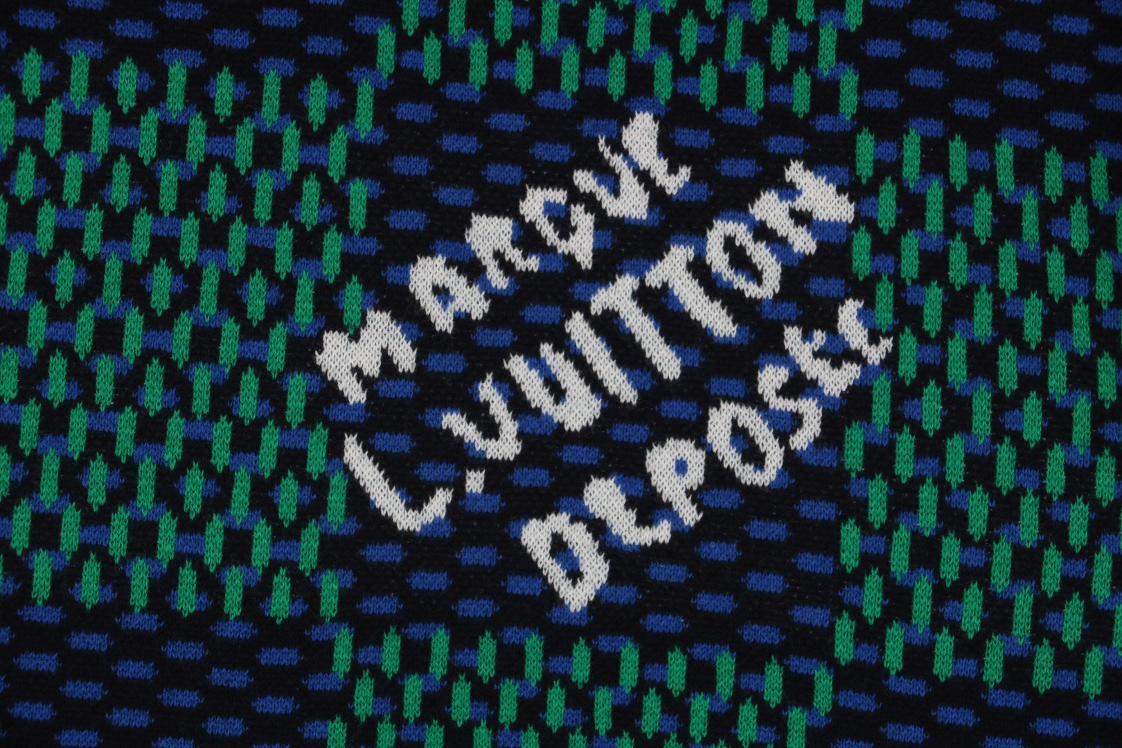 1v 24ss 棋盘格毛织字母提花短袖