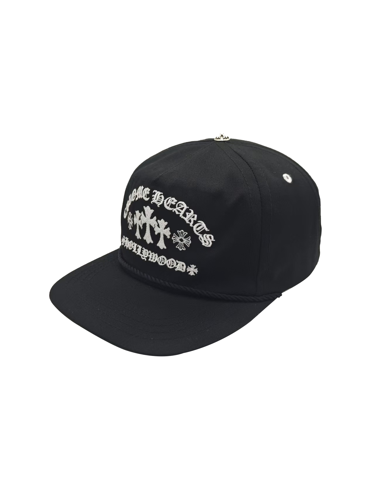 图片[2]-#Chrome Hearts/克罗心 25ss 十字梵文刺绣帽子 面料采用7*7全棉磨毛水洗纱卡，刺绣采用立体绣花工艺，由进口的百灵达绣花机打造而成，帽舌绗绣都是绣花机制作并非普通纱线，工艺费工费时，帽舌前面那根棉绳是手工用纱卡内包进去的，辅料均为外贸渠道订购的，逼真度极高，MLB NEWRA指定代工的外贸大厂作业，基本上每顶帽子找不到一根线头，产品对版一致，产品简单又好搭配 尺码：53-60可调节-选品中心