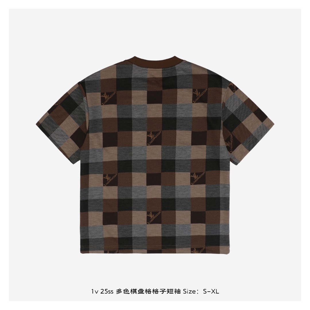 1v 25ss 多色棋盘格格子短袖-Chinese UA Cheap High Quatity Brand Clothes Bags handbags Sneakers wholesale wholesaler seller from China Factory suppliers Fashion Clothing Shoes best Quality Beautiful Price 1v 25ss 多色棋盘格格子短袖