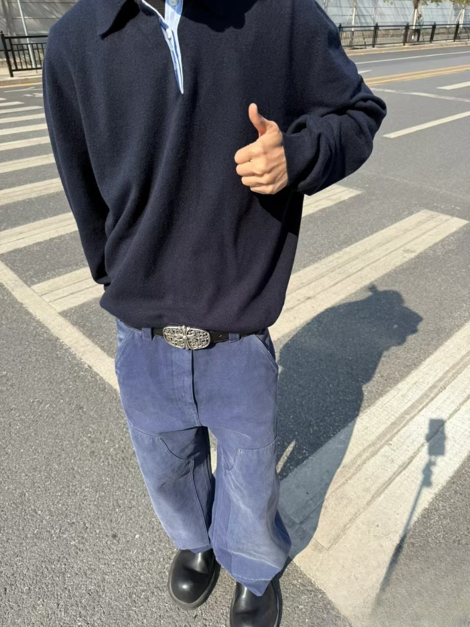 Prada/普拉达 25ss 法工伐木牛仔长裤 上身效果#