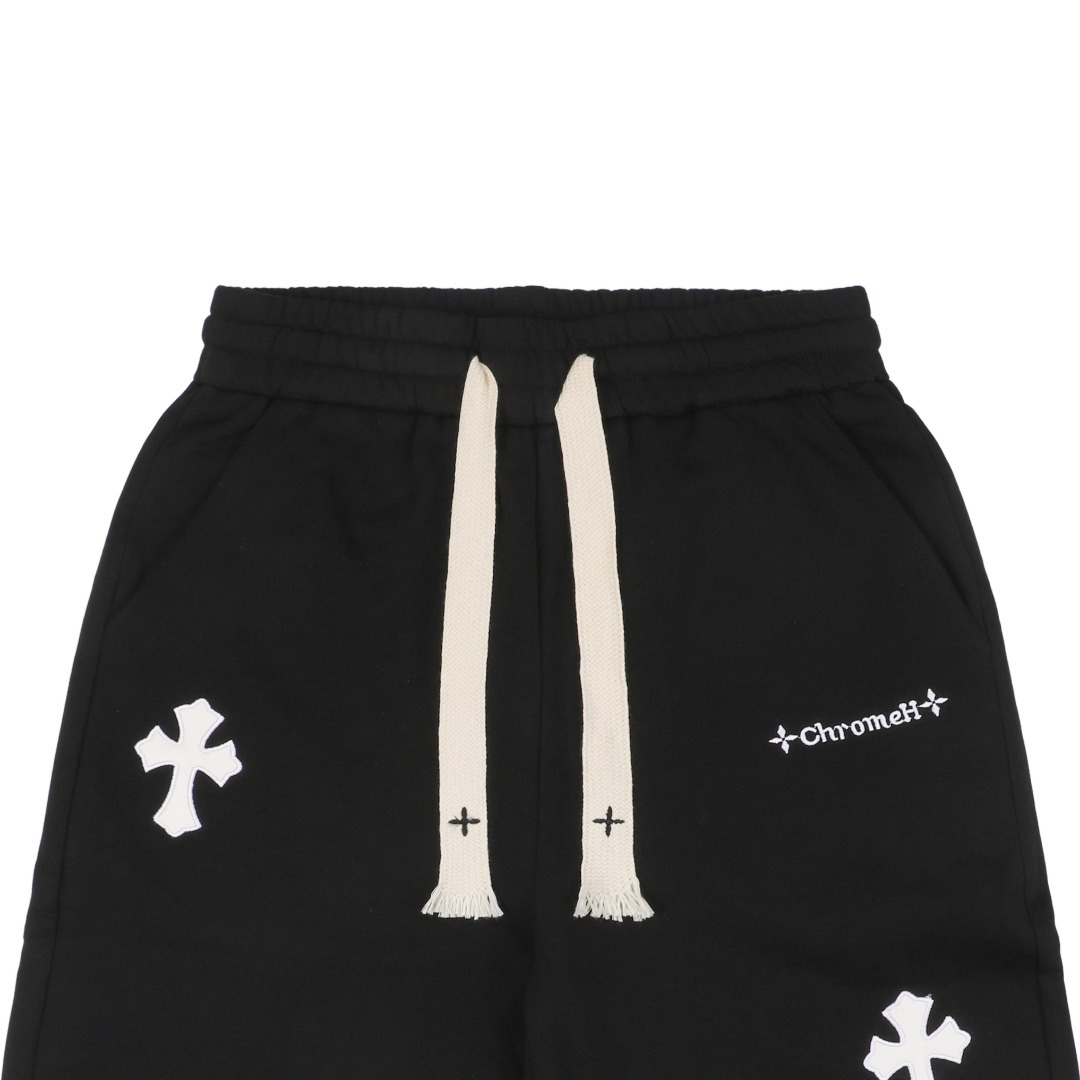 Chrome Hearts/克罗心 24ss 白贴皮十字梵文刺绣短裤