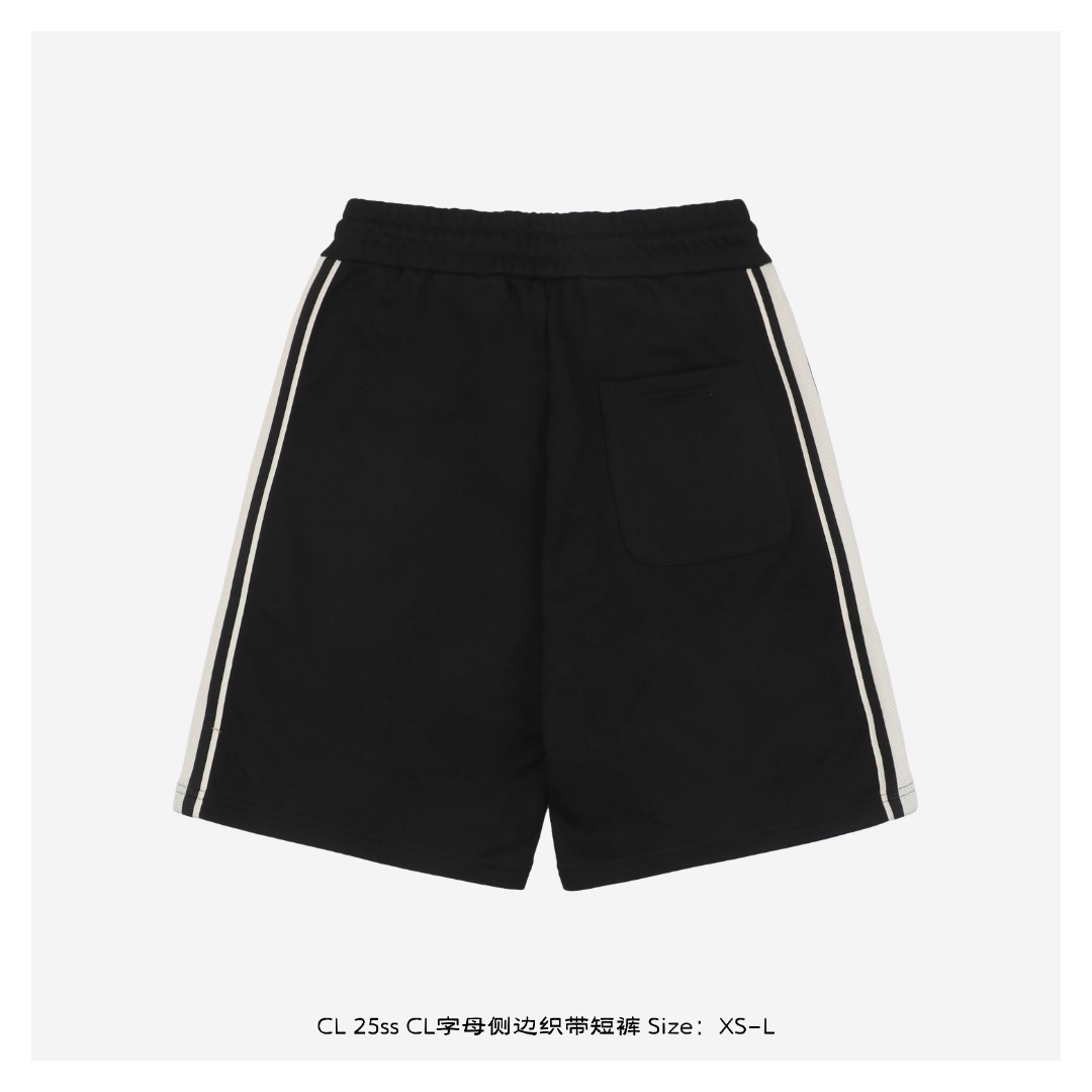 Cèline/赛琳 25ss CL字母侧边织带短裤