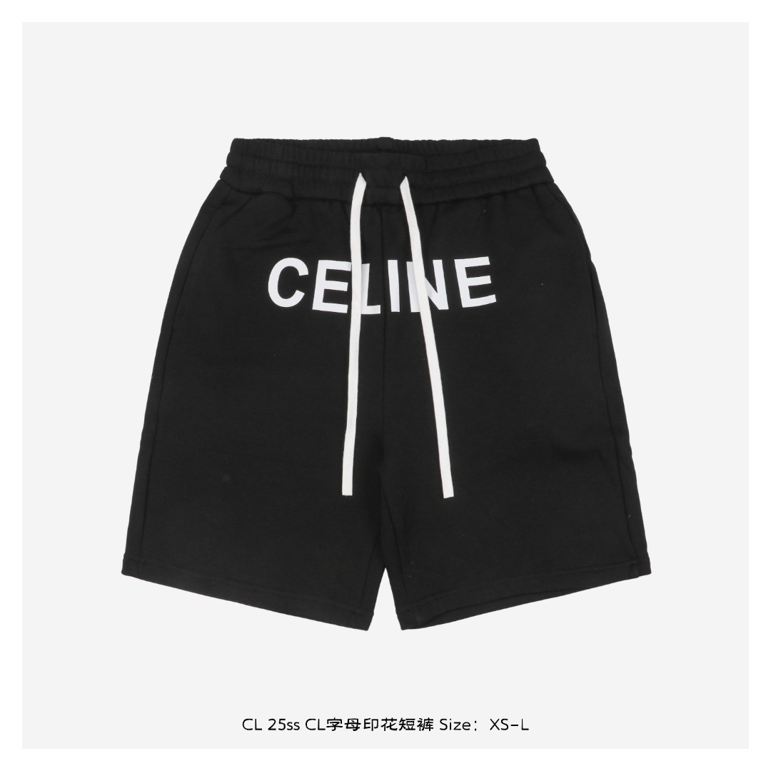 Cèline/赛琳 25ss CL字母印花短裤